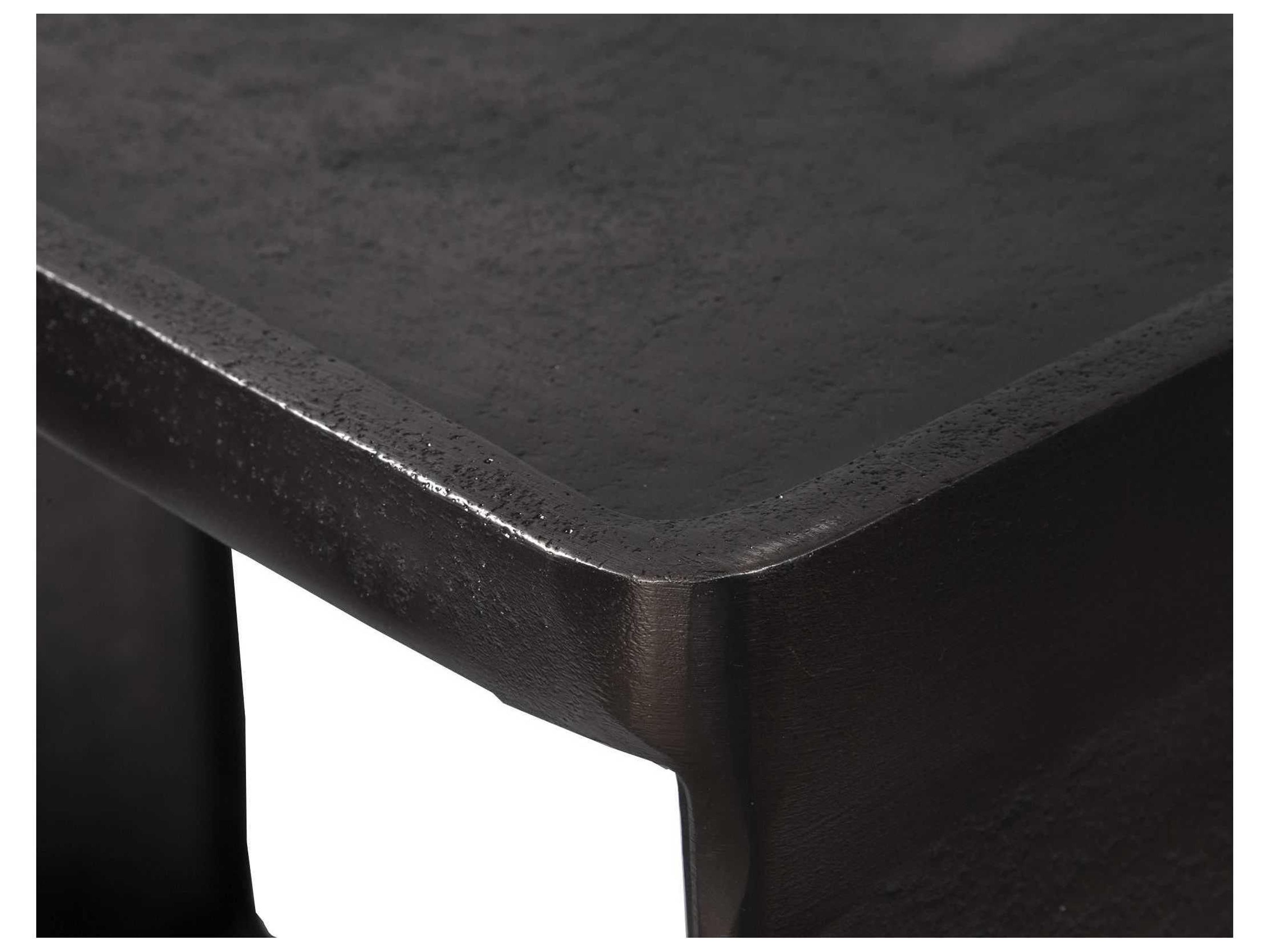 Uttermost Derwent Rectangular Metal Dark Antique Nickel End Table