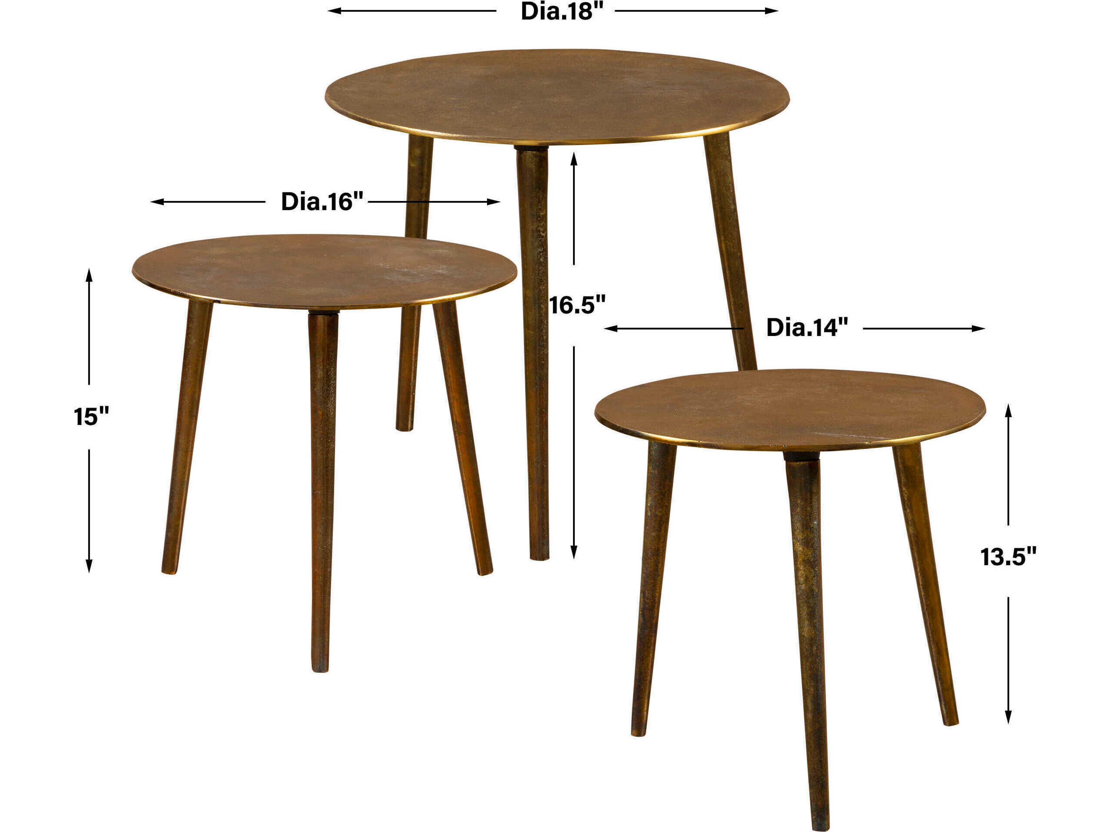 Uttermost Kasai Round Metal Antique Gold End Table