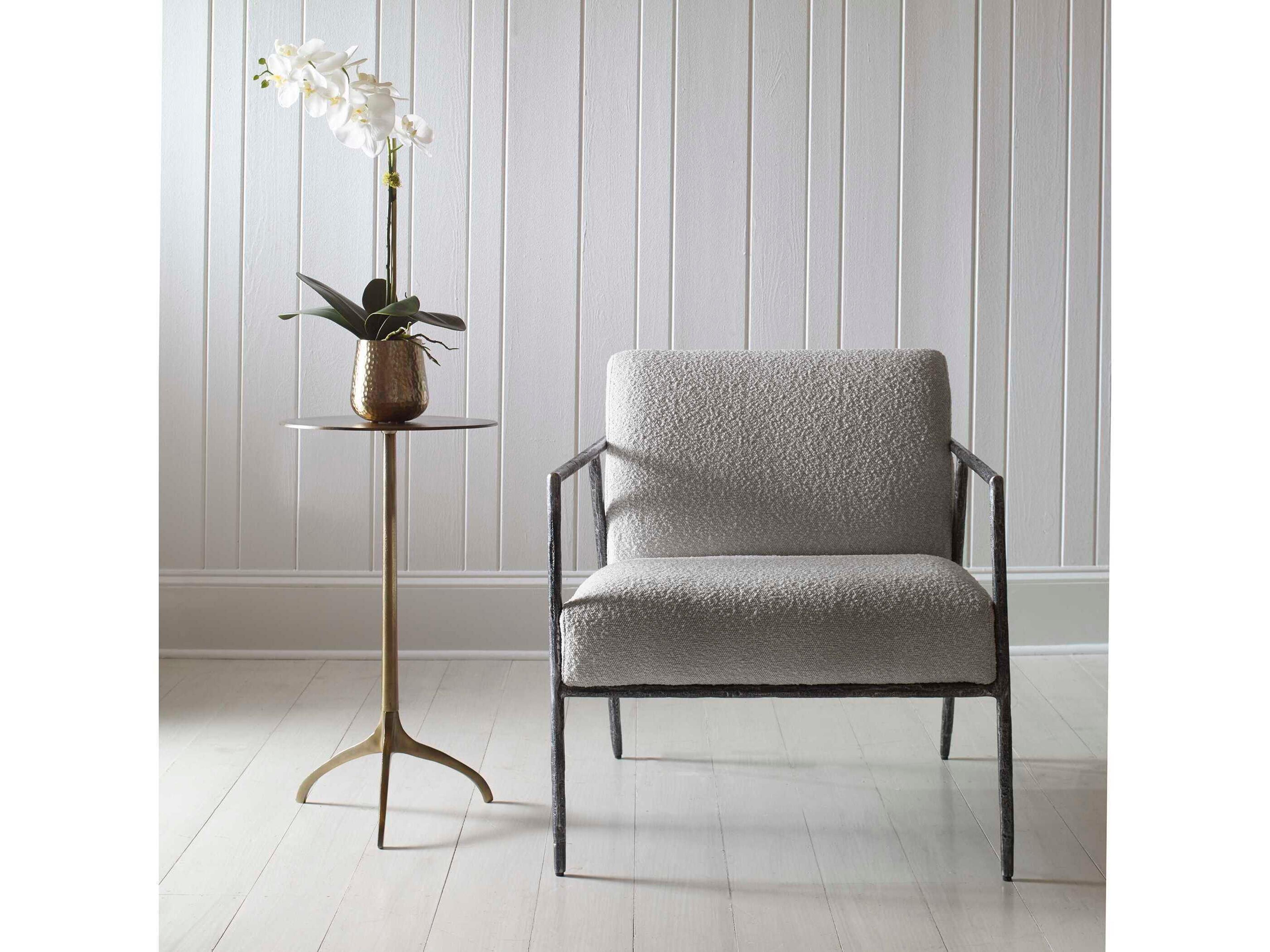 Beacon Round Metal Antique Gold End Table