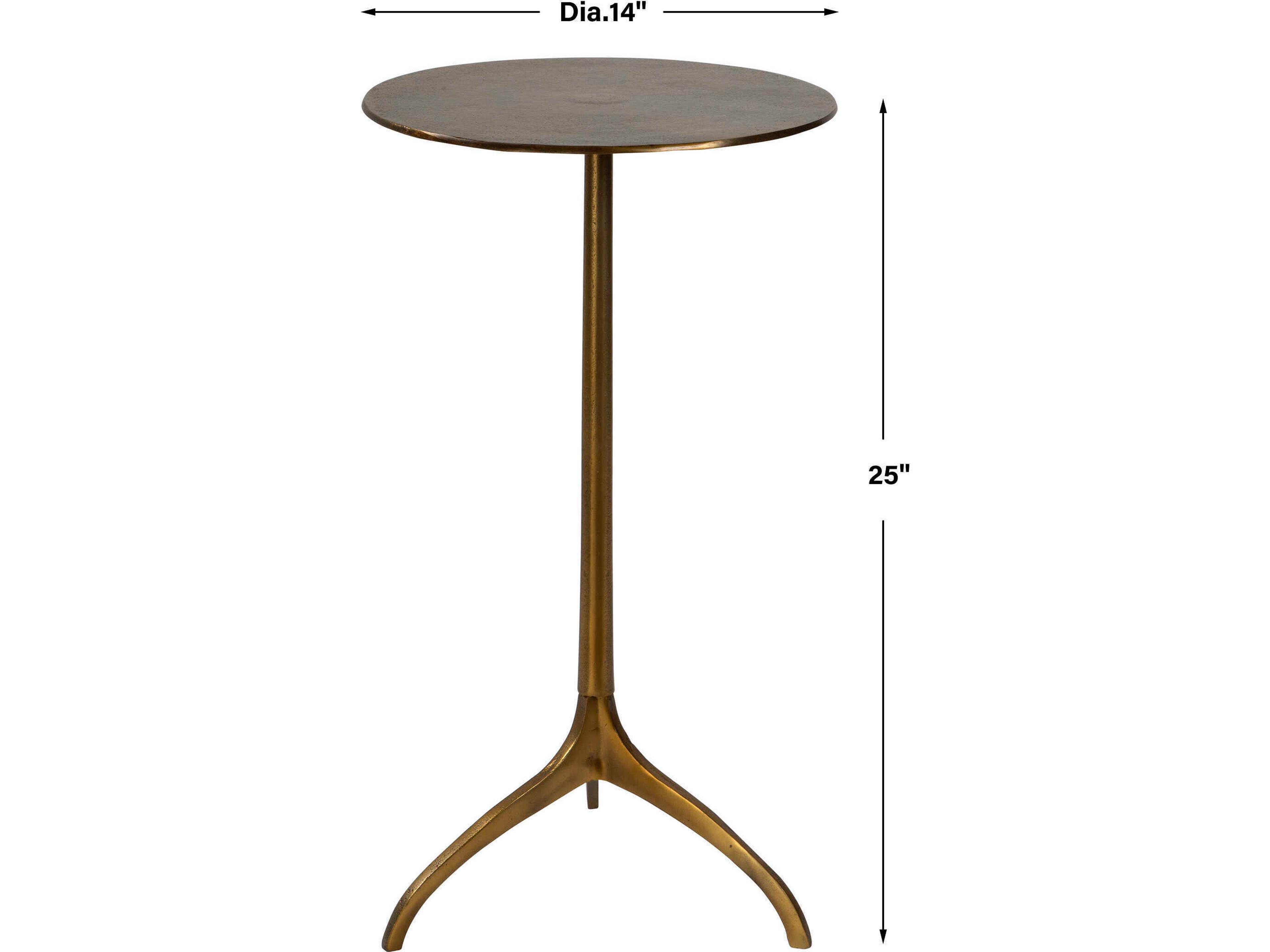 Uttermost Beacon Round Metal Antique Gold End Table