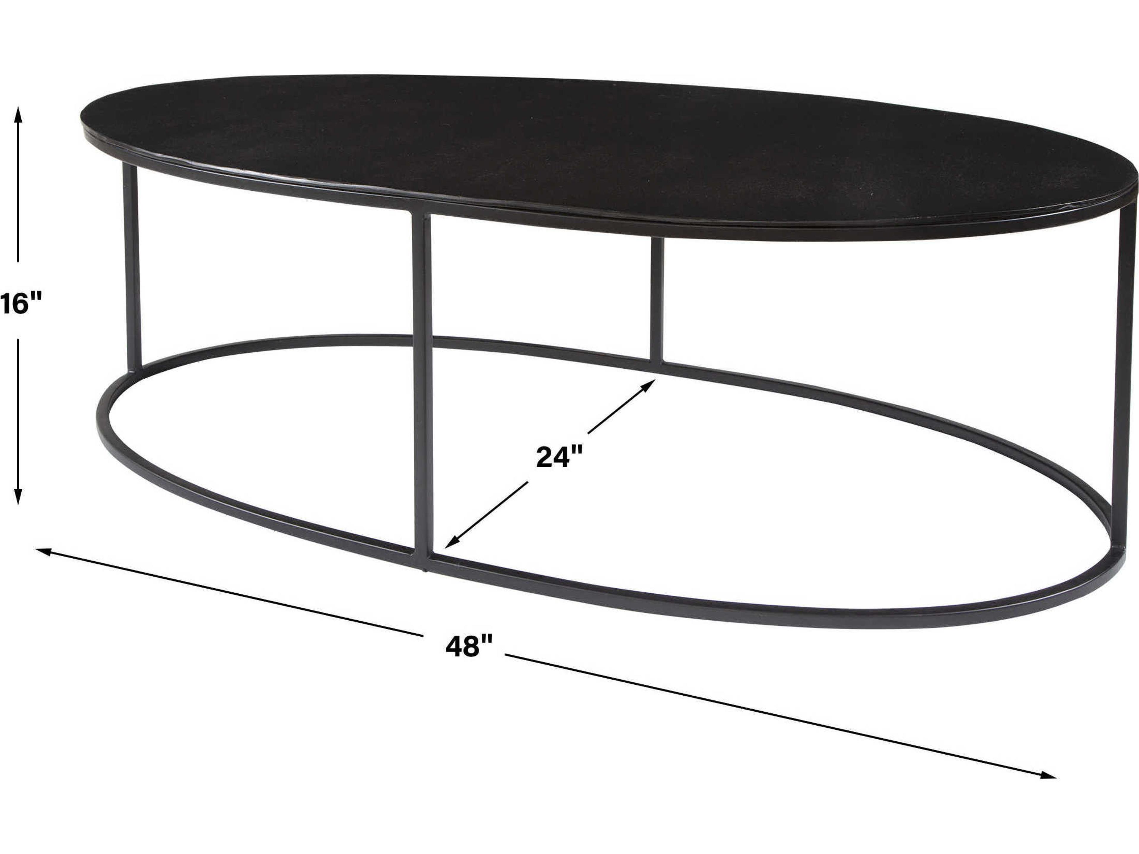 Uttermost Coreene Oval Metal Plated Antique Black Coffee Table