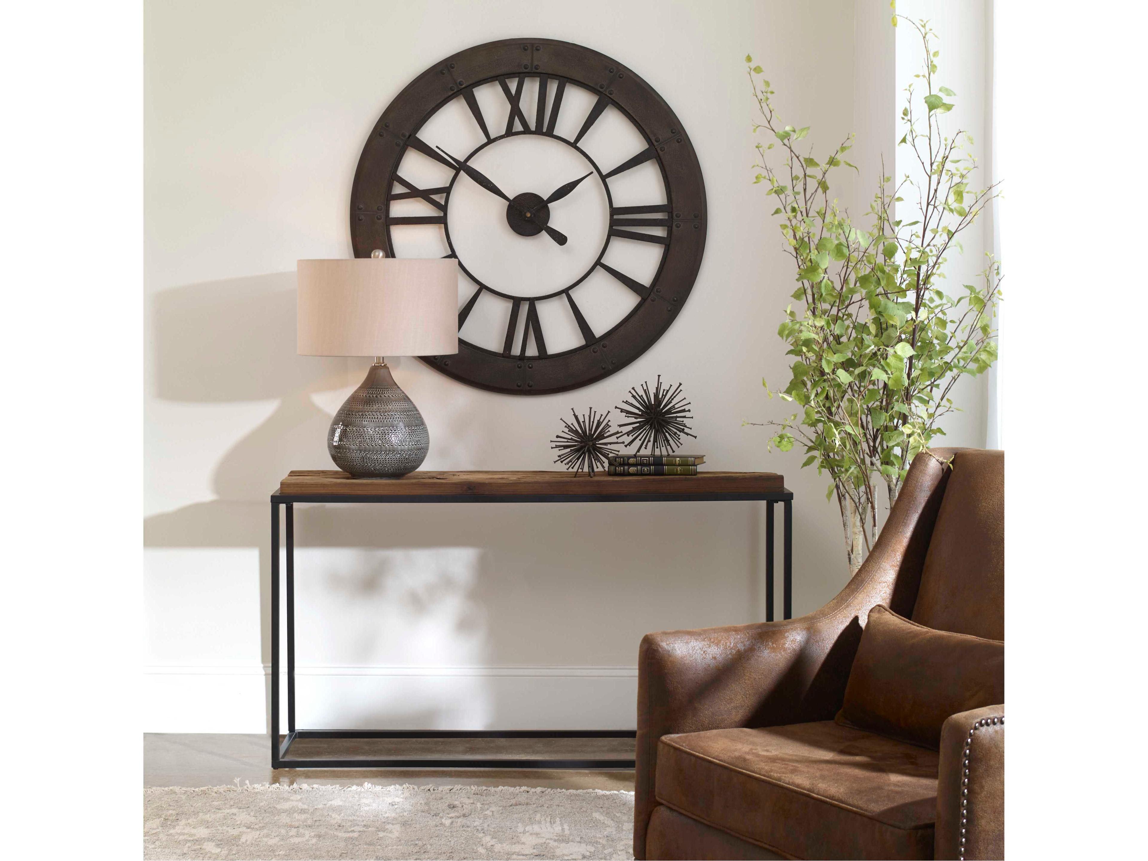 Uttermost Holston Salvaged Wood Rectangular Natural Satin Black Console Table