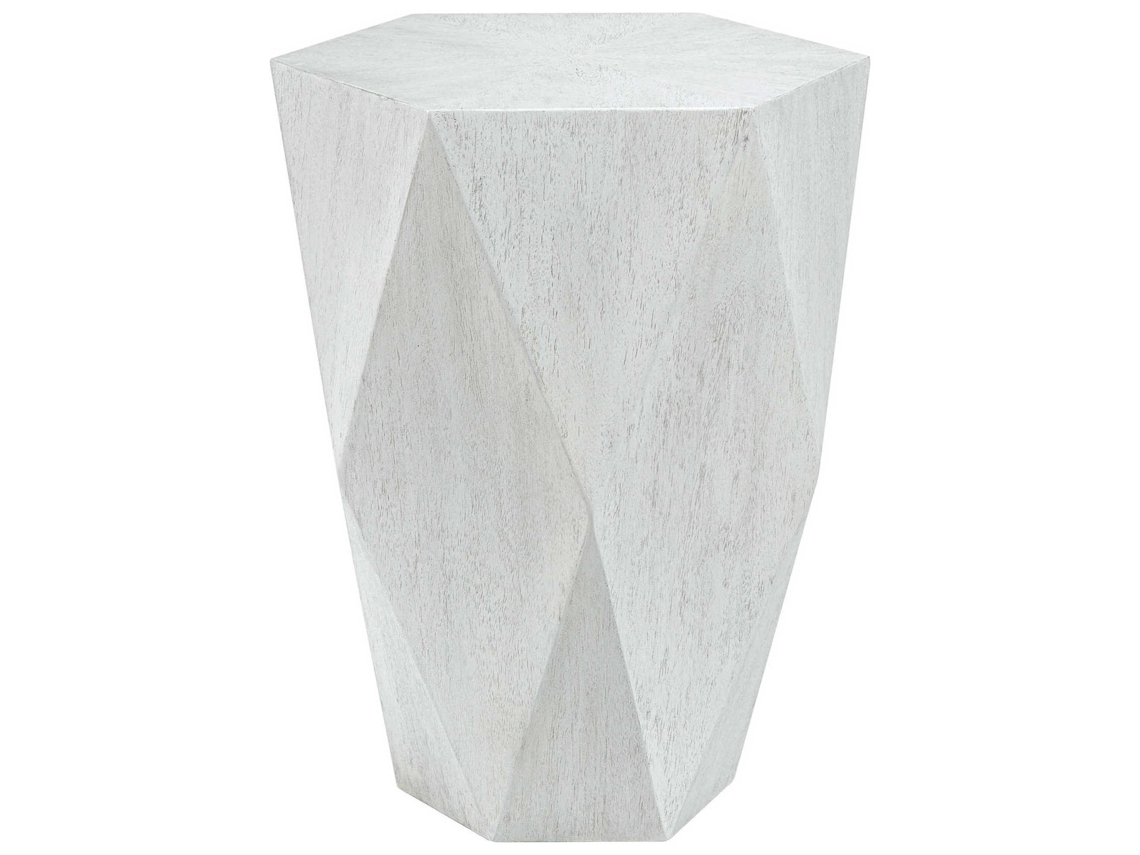 Volker Wood White Ceruse End Table