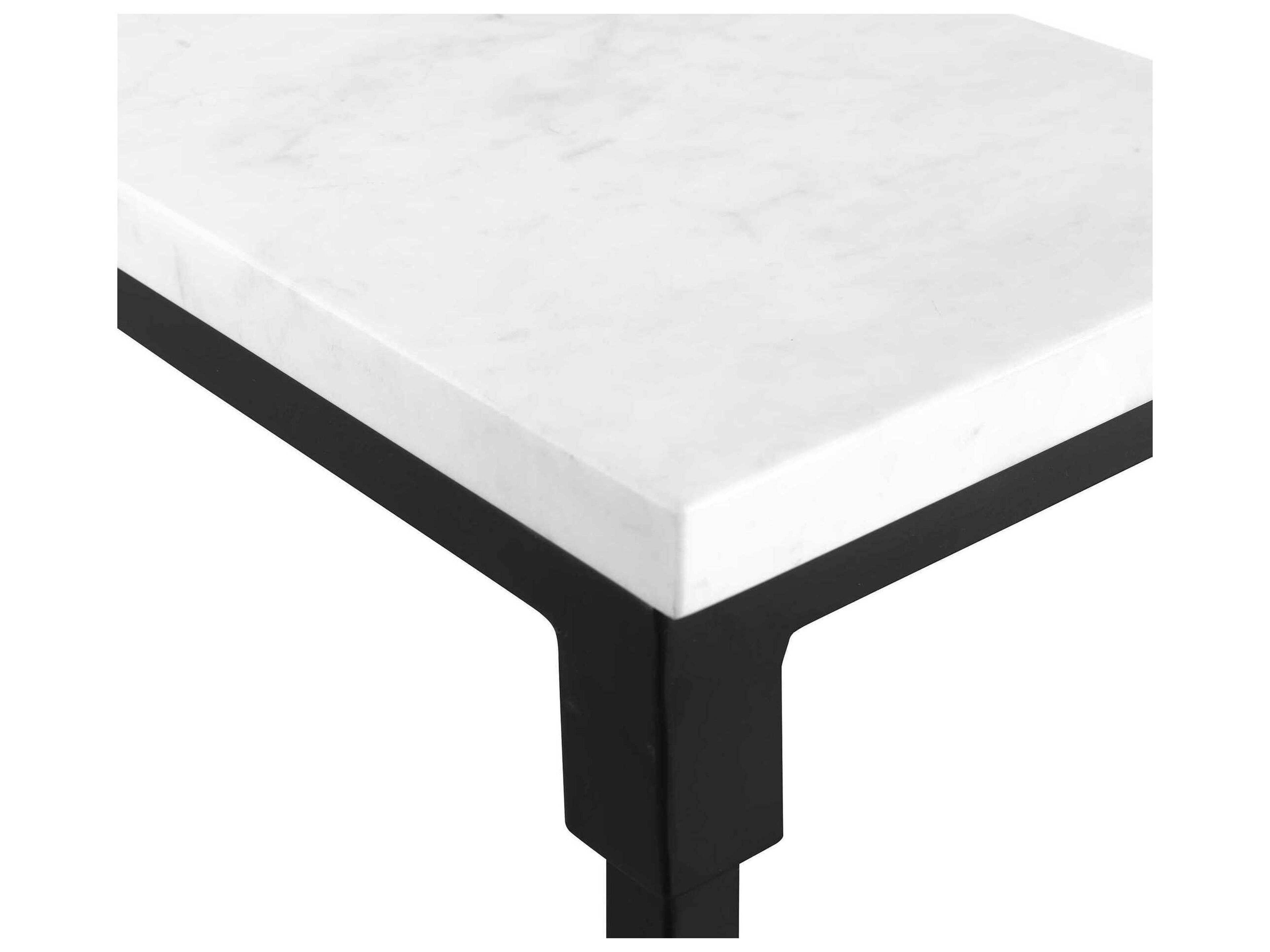 Uttermost Bourges Rectangular Marble Black White Console Table