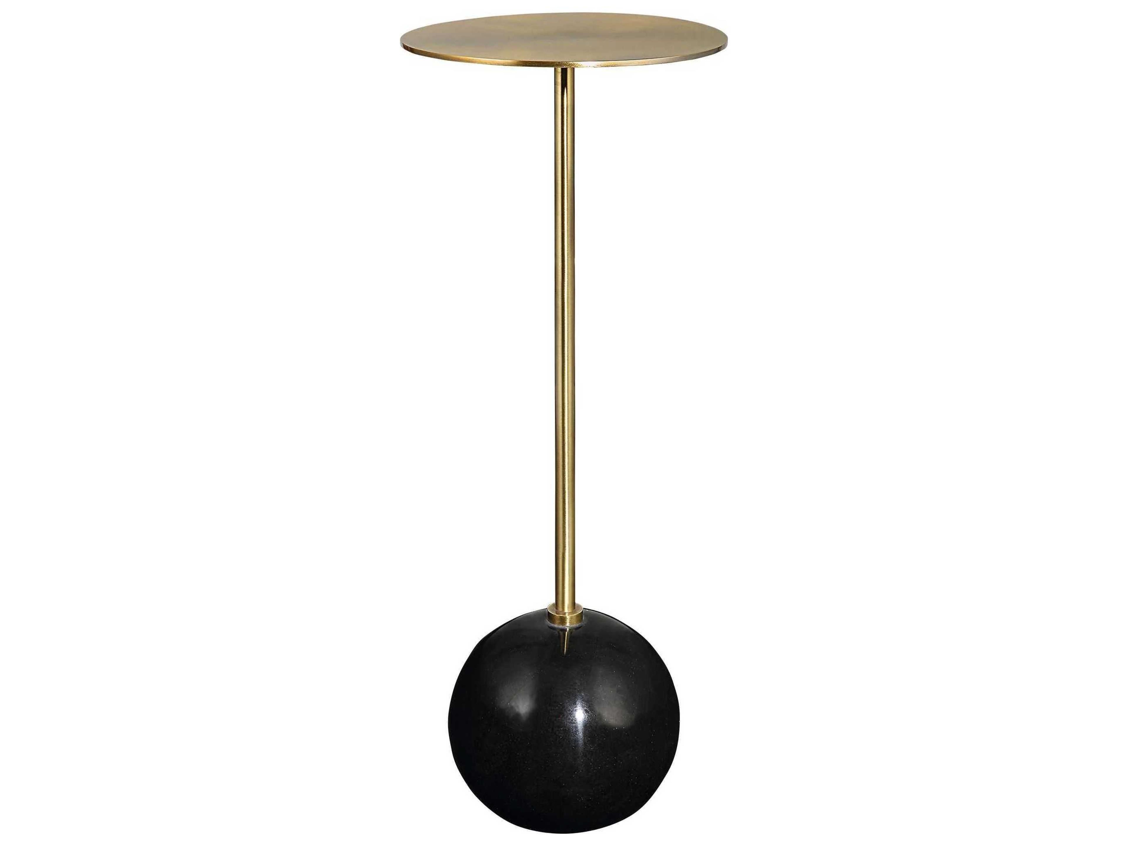 Uttermost Gimlet 8" Round Metal Brushed Brass End Table