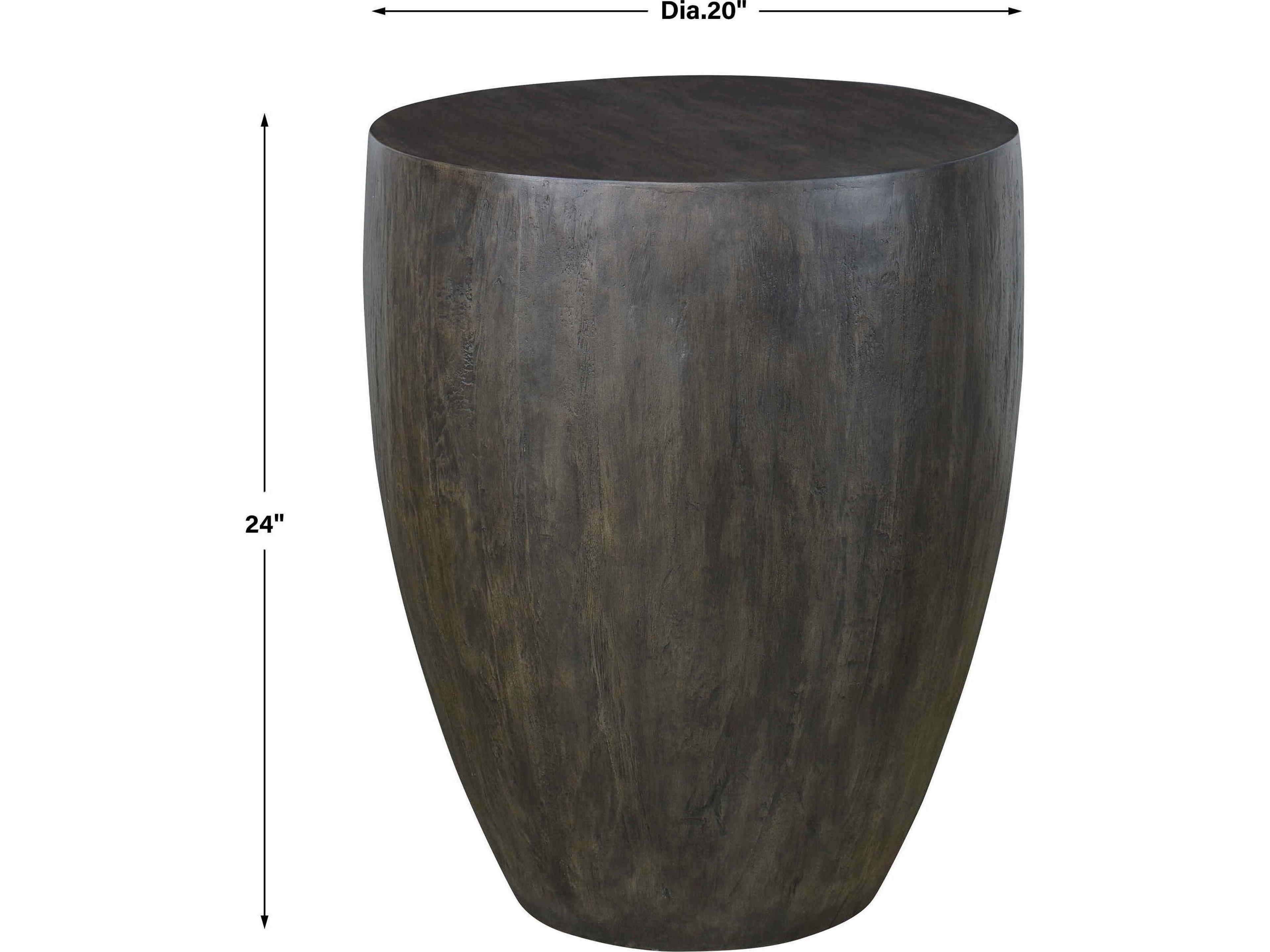 Uttermost Lark Round Wood Aged Walnut End Table