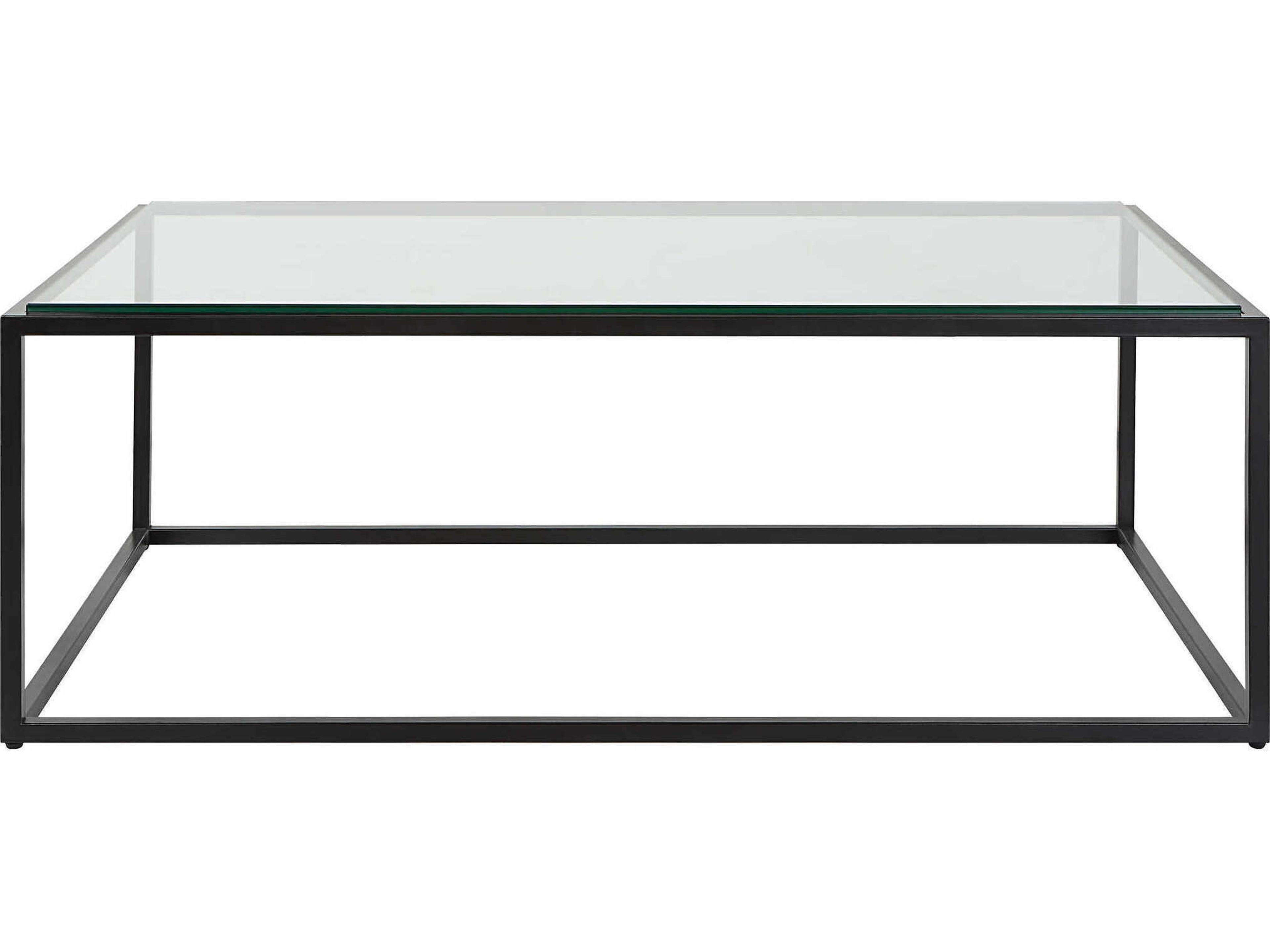Uttermost Bravura Rectangular Glass Satin Black Coffee Table