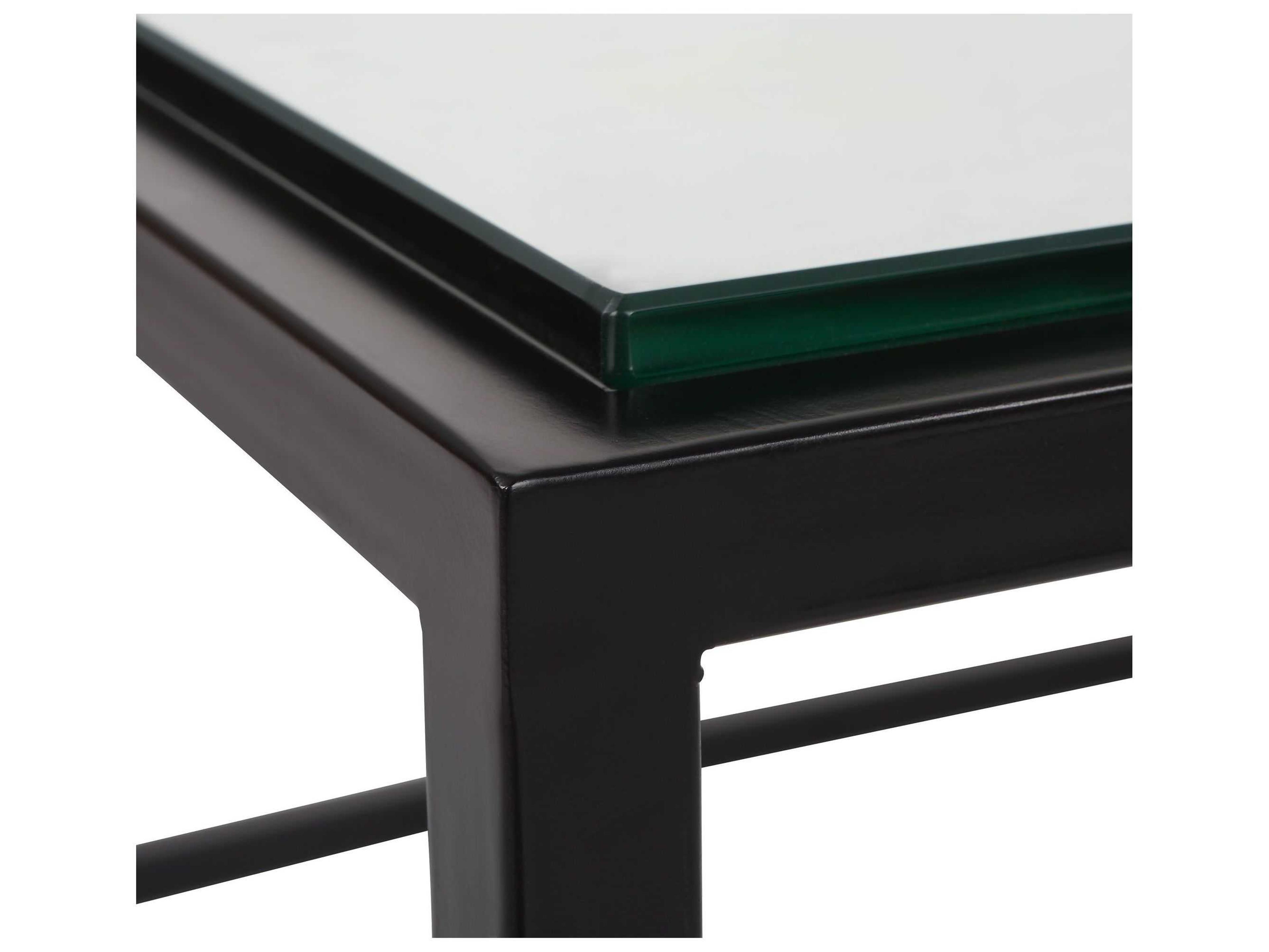 Uttermost Bravura Rectangular Glass Satin Black Coffee Table