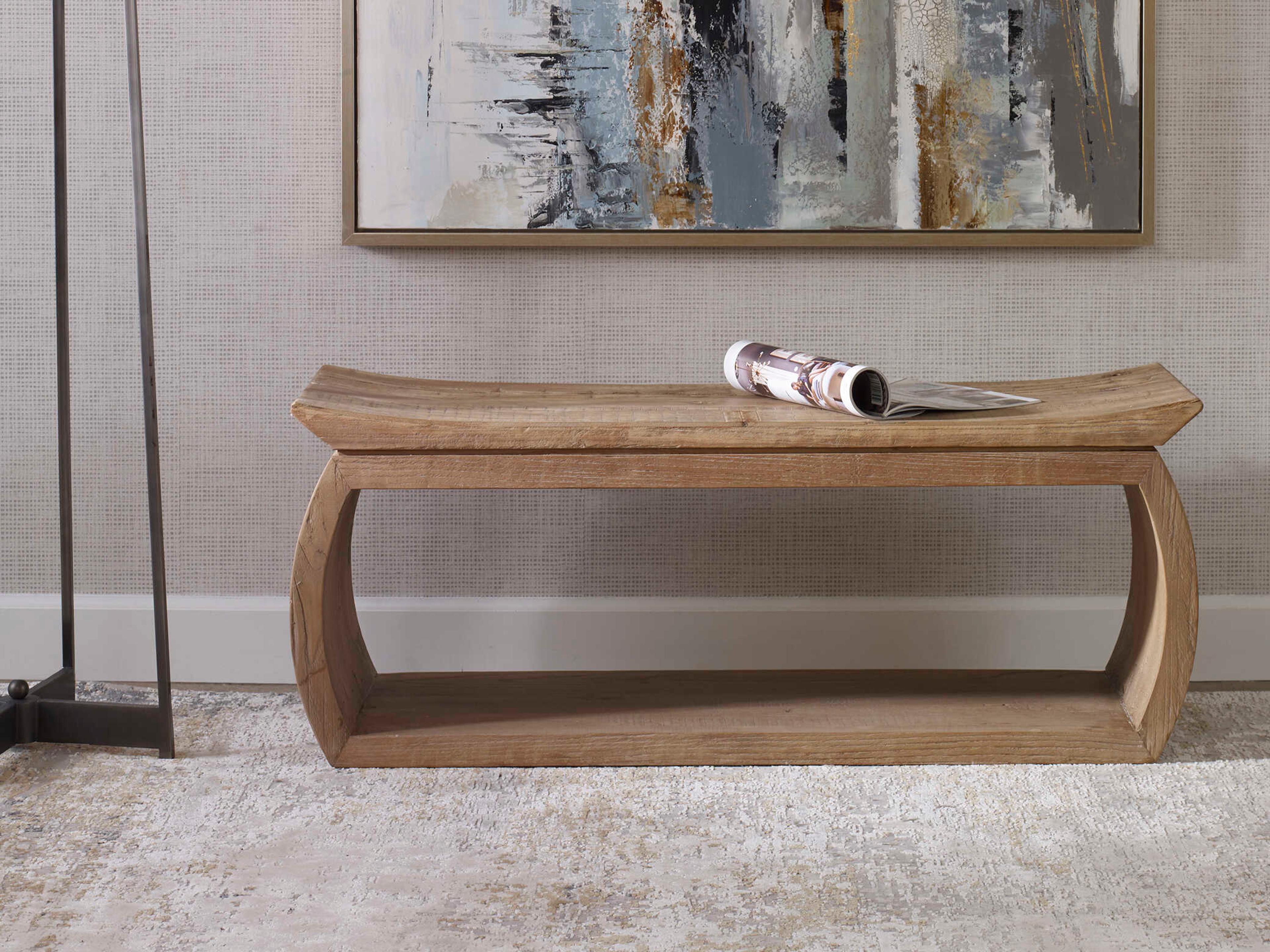 Uttermost Connor Natural Brown Accent Bench