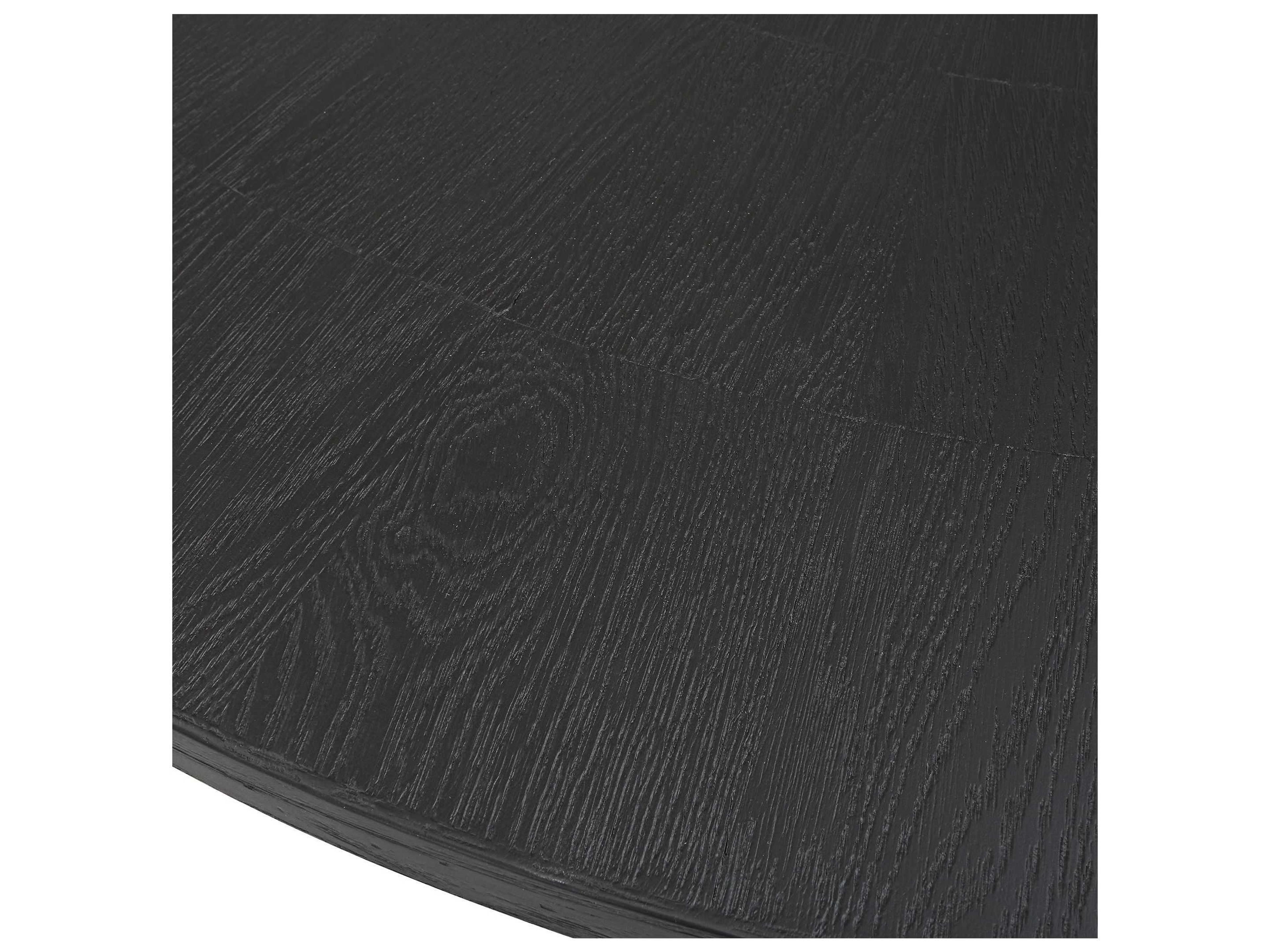 Uttermost Gidran Round Wood Rich Charcoal Black Dining Table