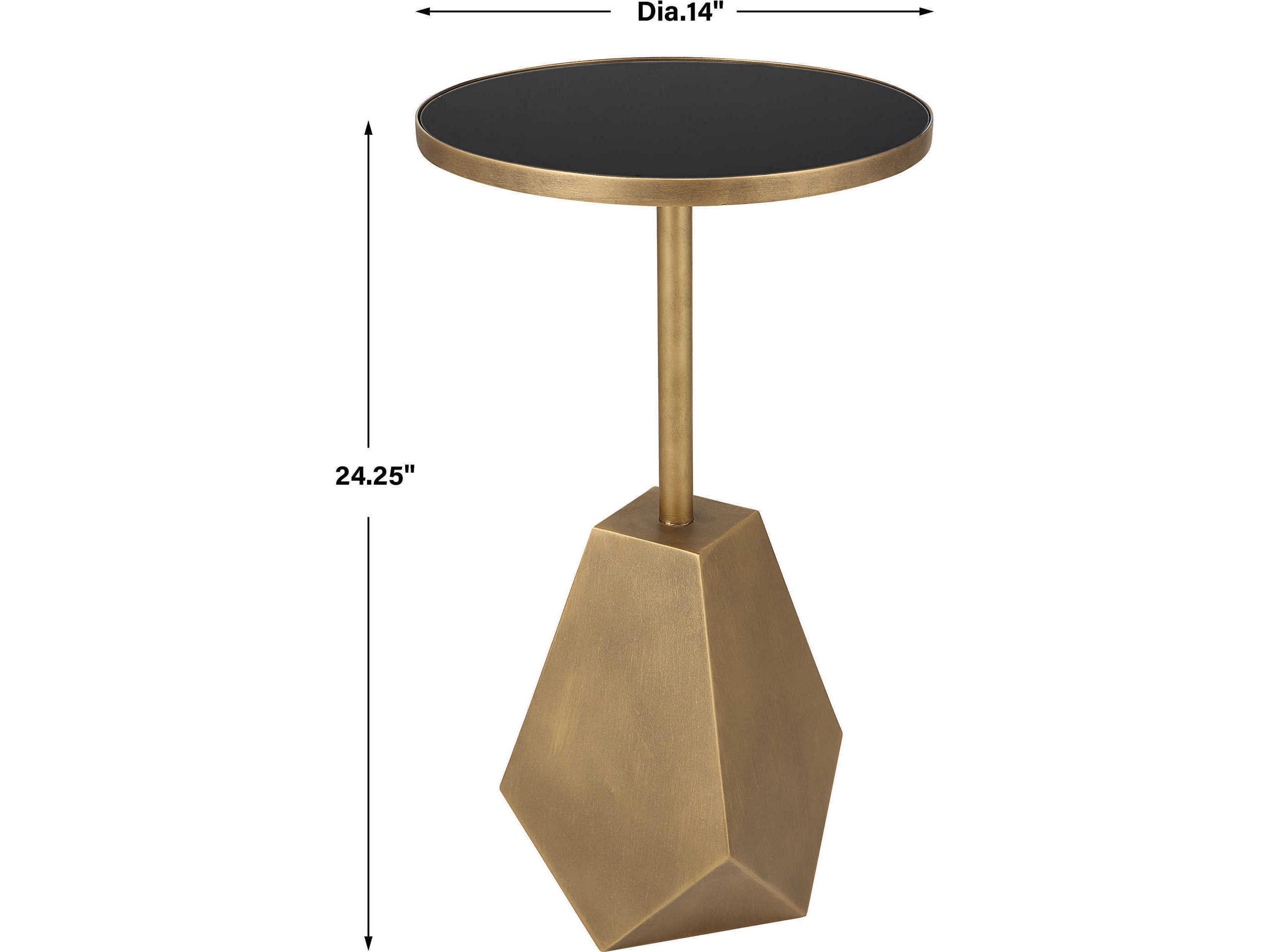 Uttermost Comet Round Glass Antique Bronze End Table