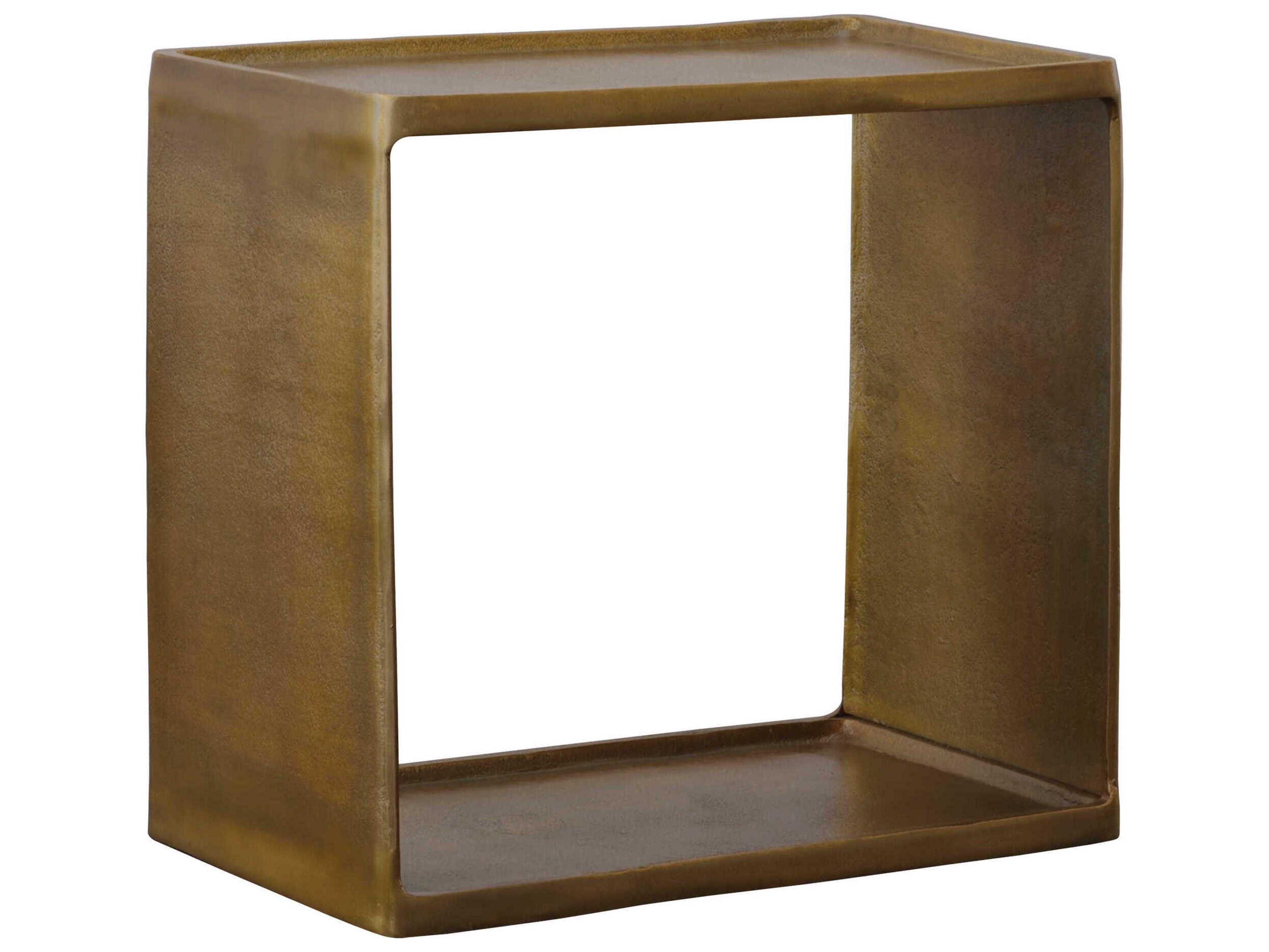 Derwent Rectangular Metal Antique Brass End Table