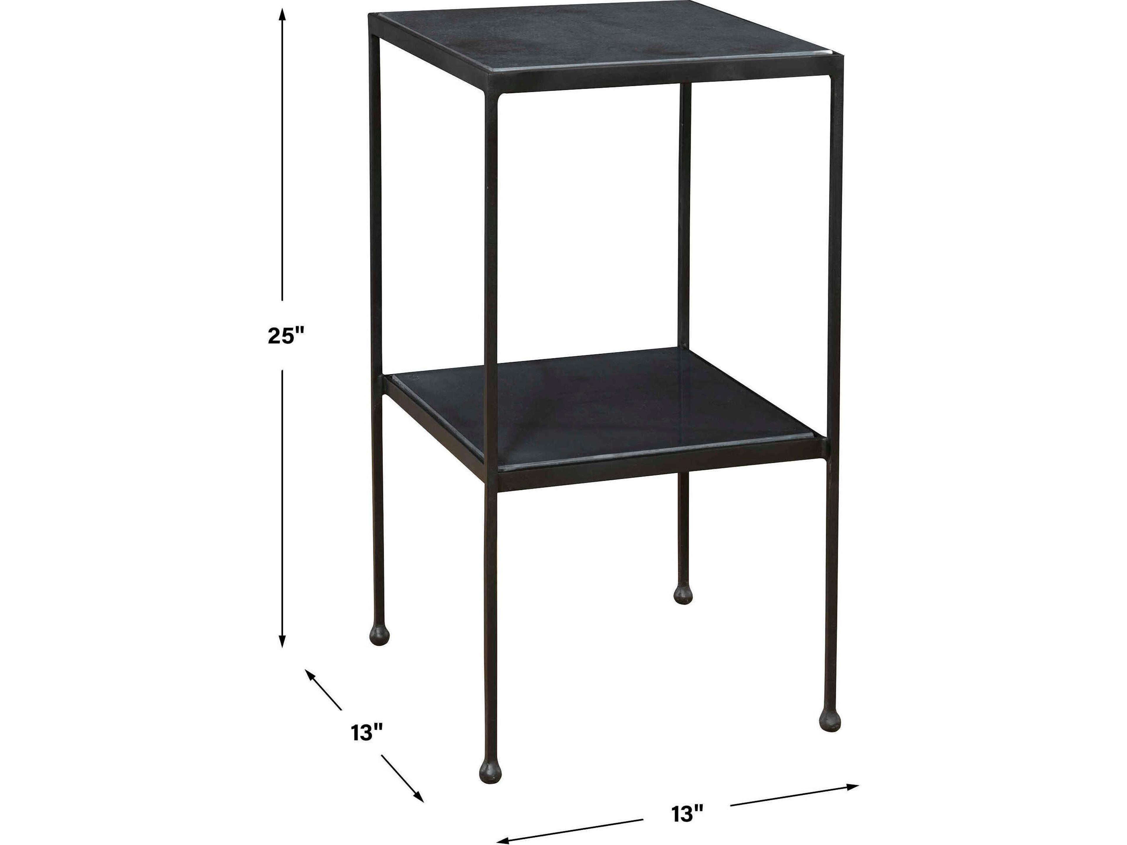 Uttermost Sherwood Square Marble Matte Black End Table
