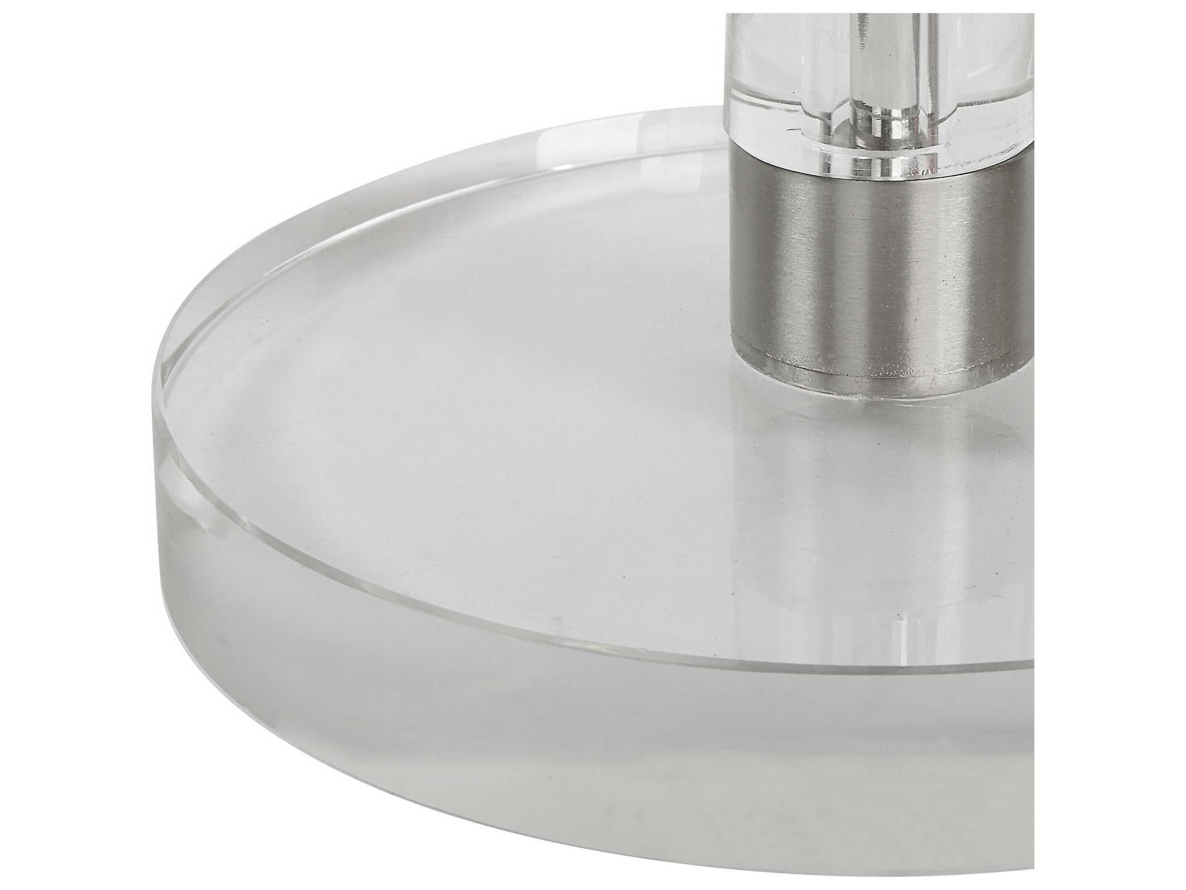 Uttermost Pria 8" Round Clear Brushed Nickel End Table