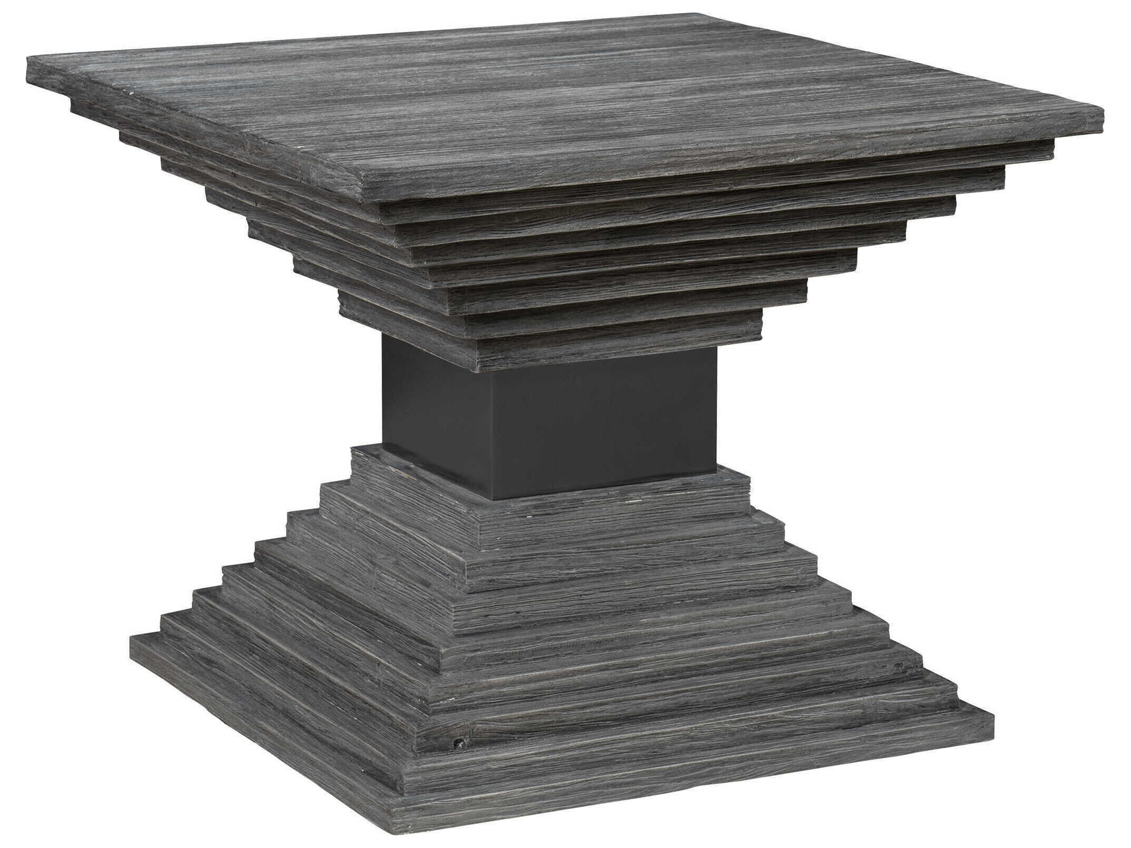Andes Square Wood Gray End Table