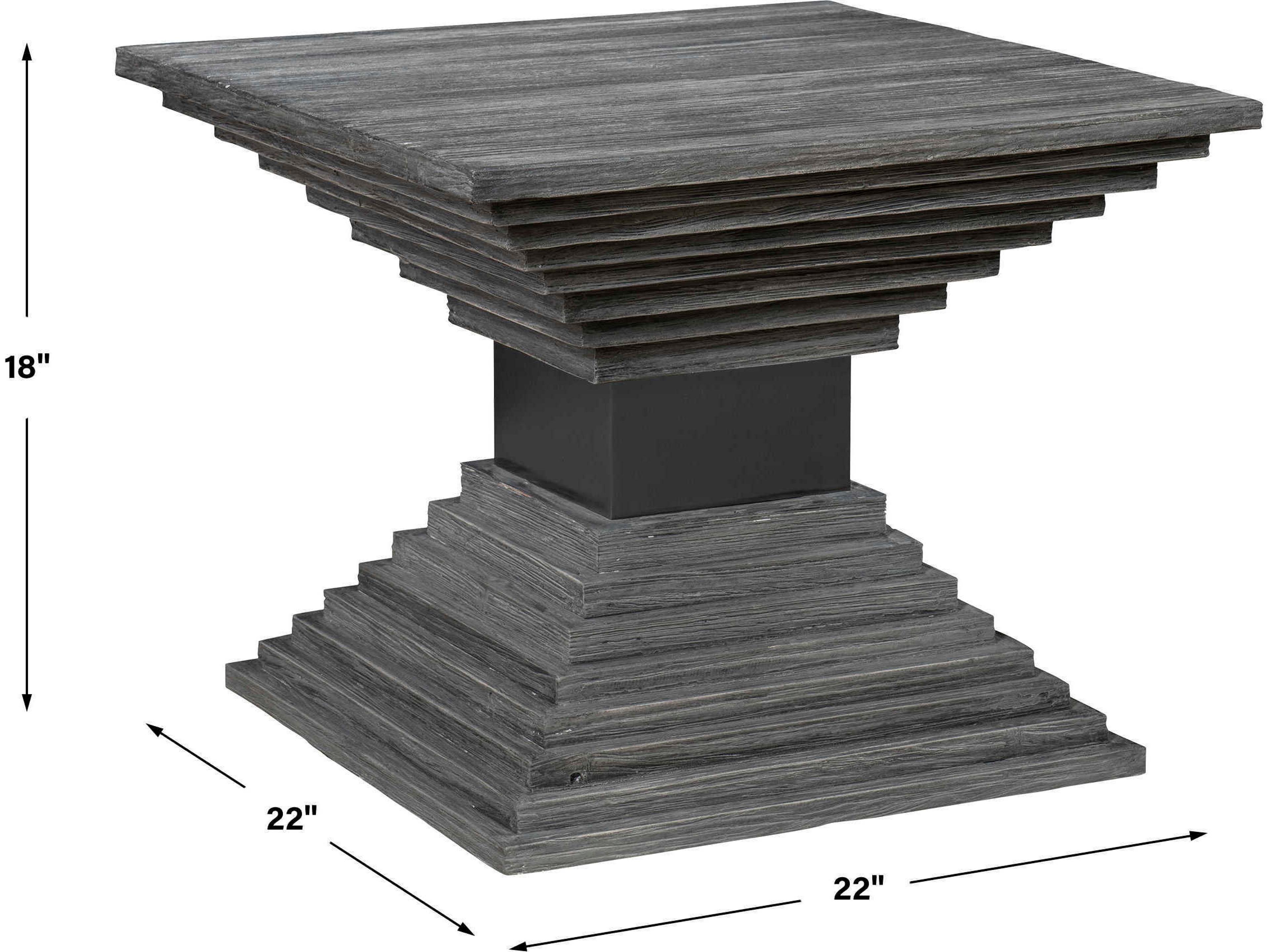 Uttermost Andes Square Wood Gray End Table