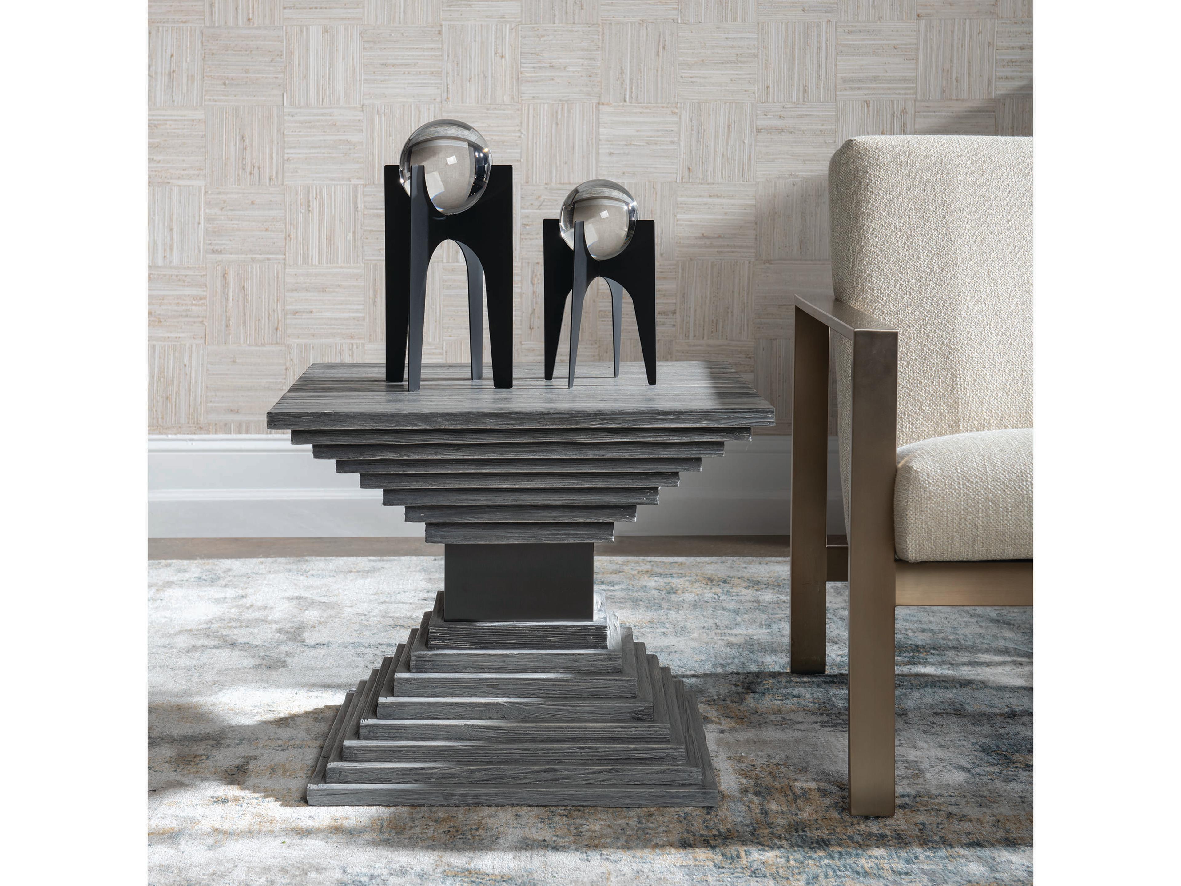 Uttermost Andes Square Wood Gray End Table