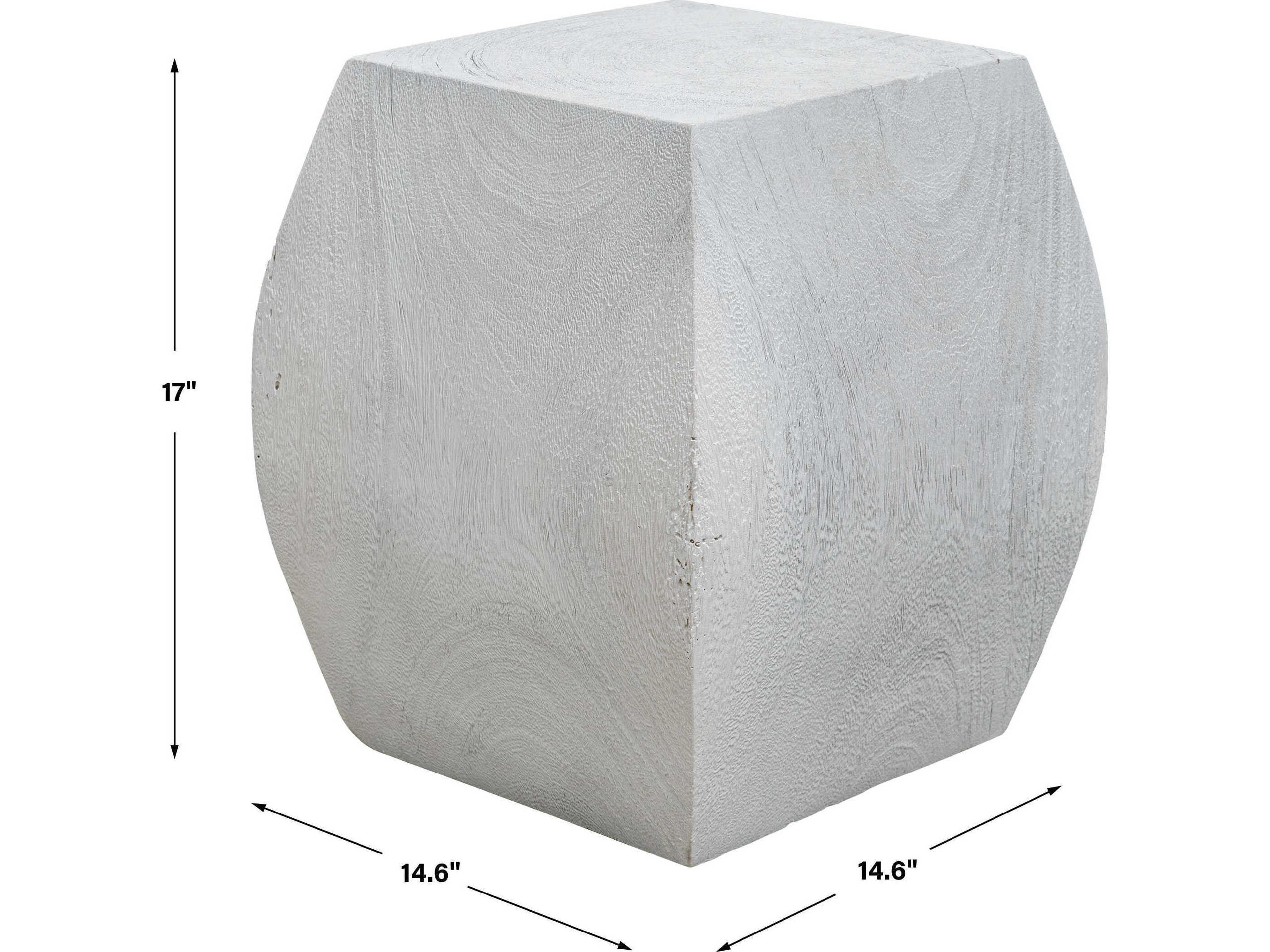 Uttermost Grove Square Wood Ivory End Table