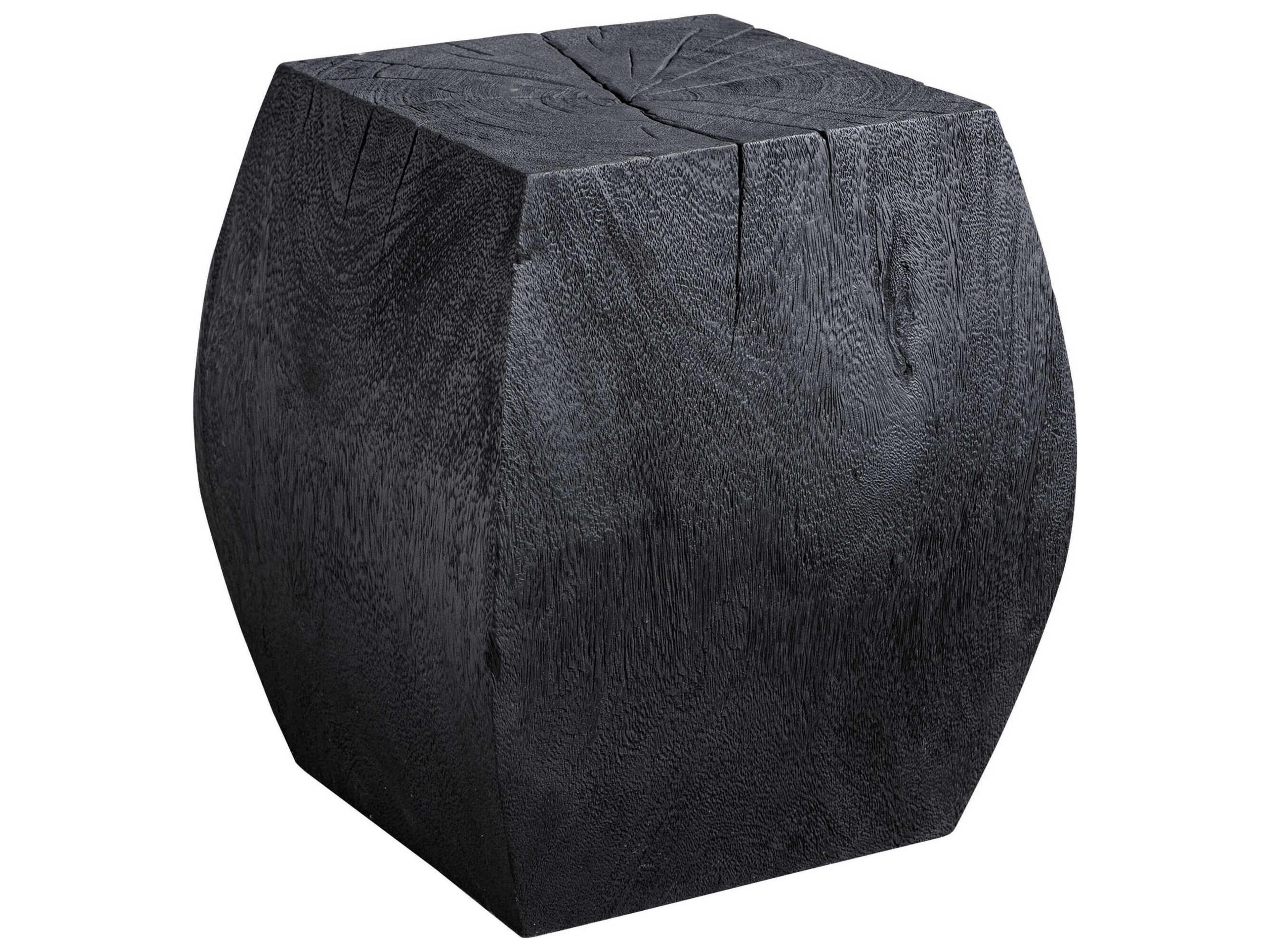 Grove Square Wood Rustic Black End Table