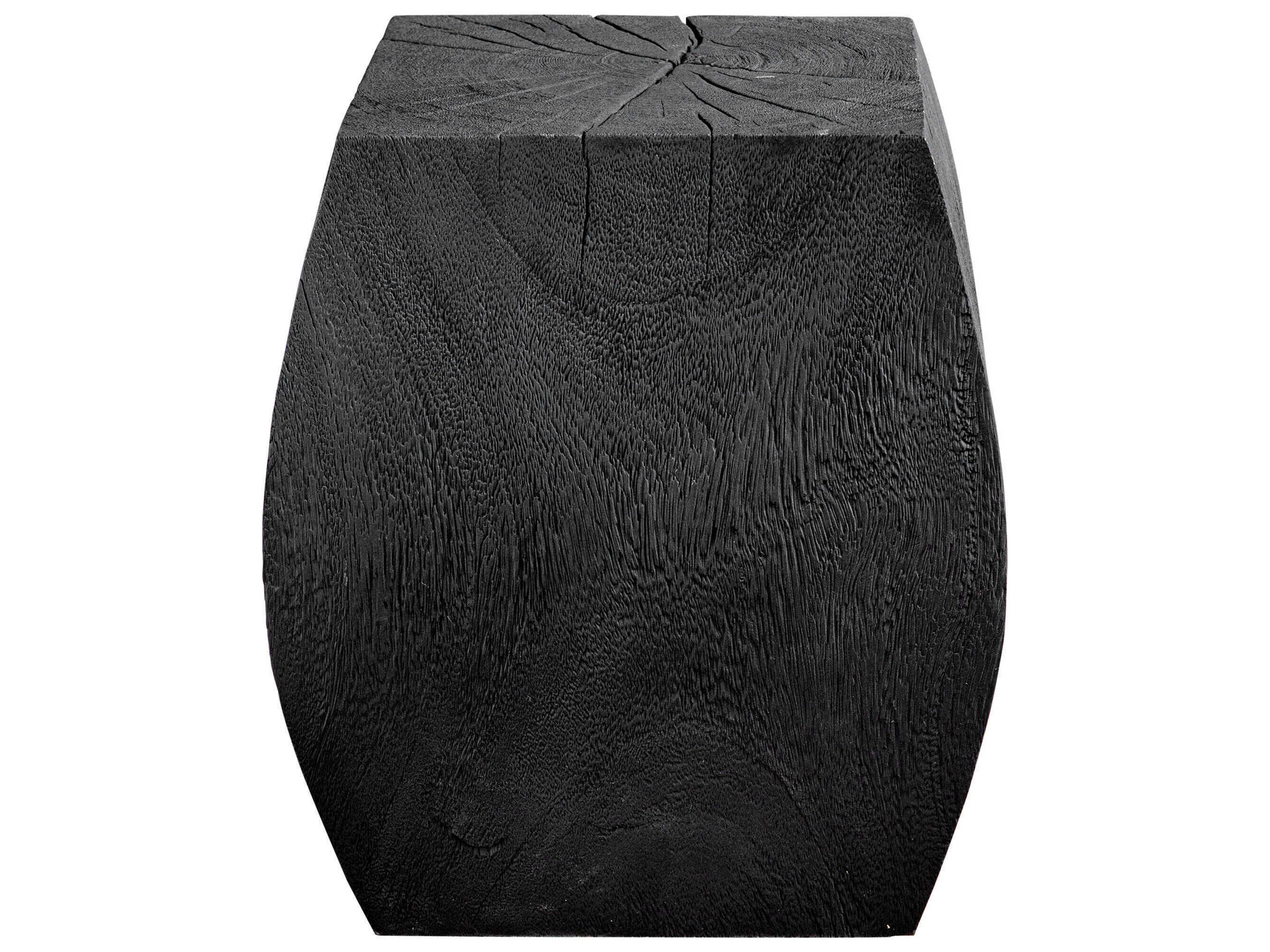 Uttermost Grove Square Wood Rustic Black End Table