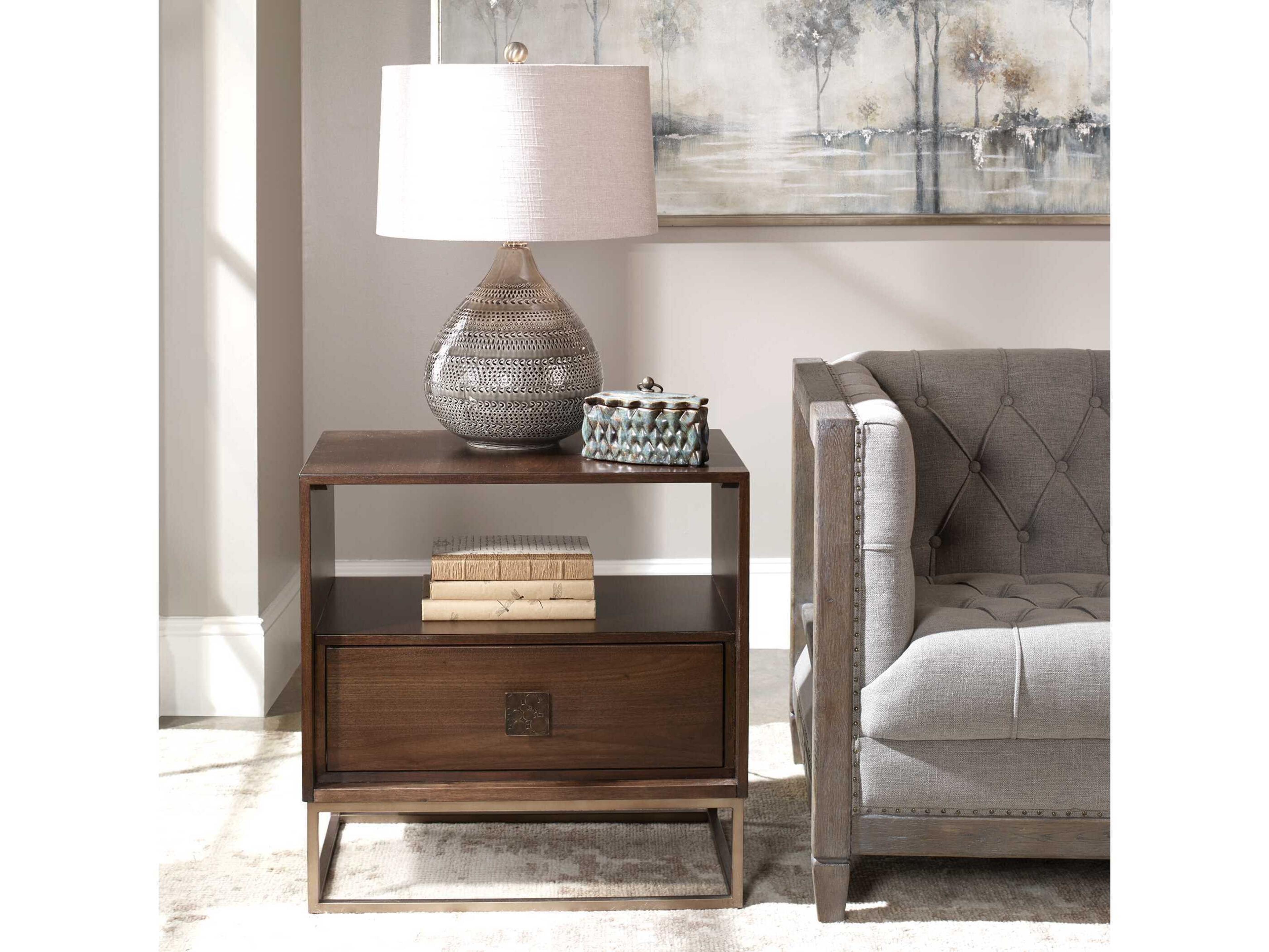 Uttermost Bexley Rectangular Wood Dark Walnut End Table