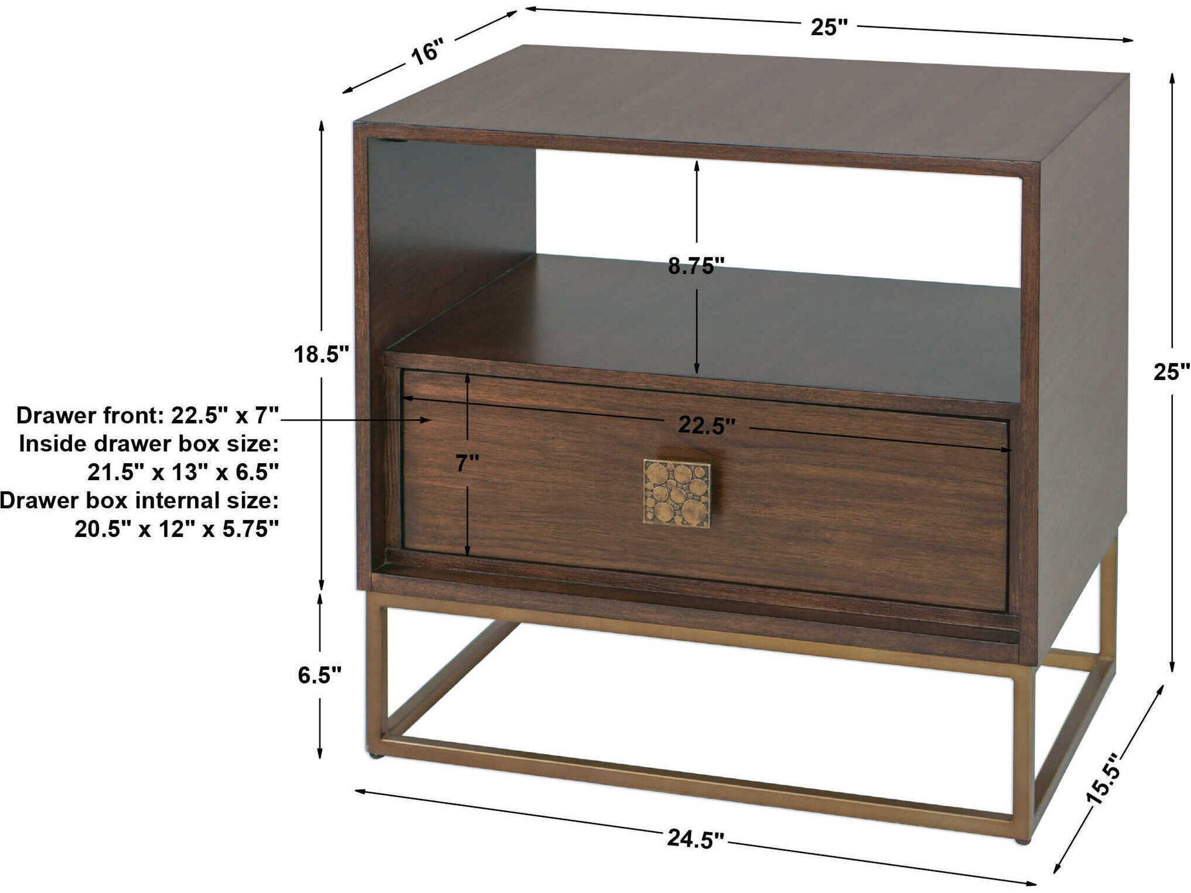 Uttermost Bexley Rectangular Wood Dark Walnut End Table