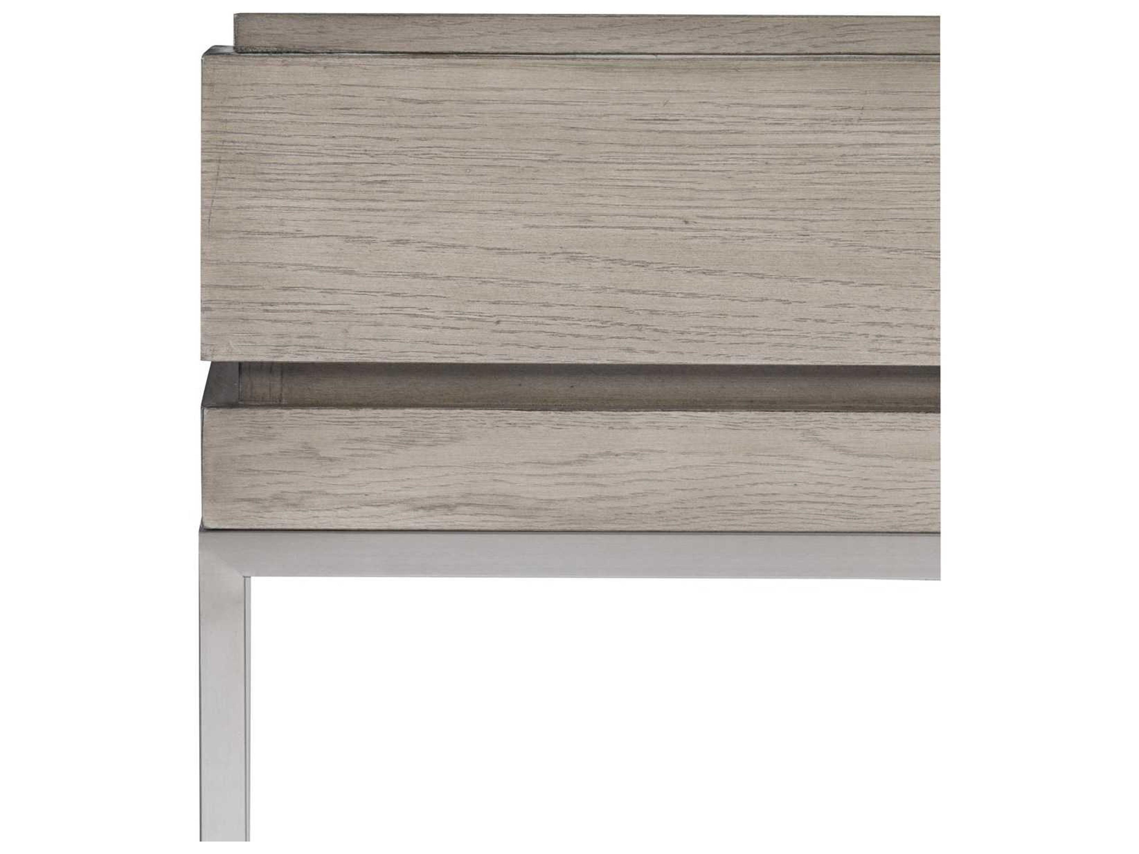 Uttermost Kamala Rectangular Wood Light Mushroom Gray Brushed Nickel Console Table