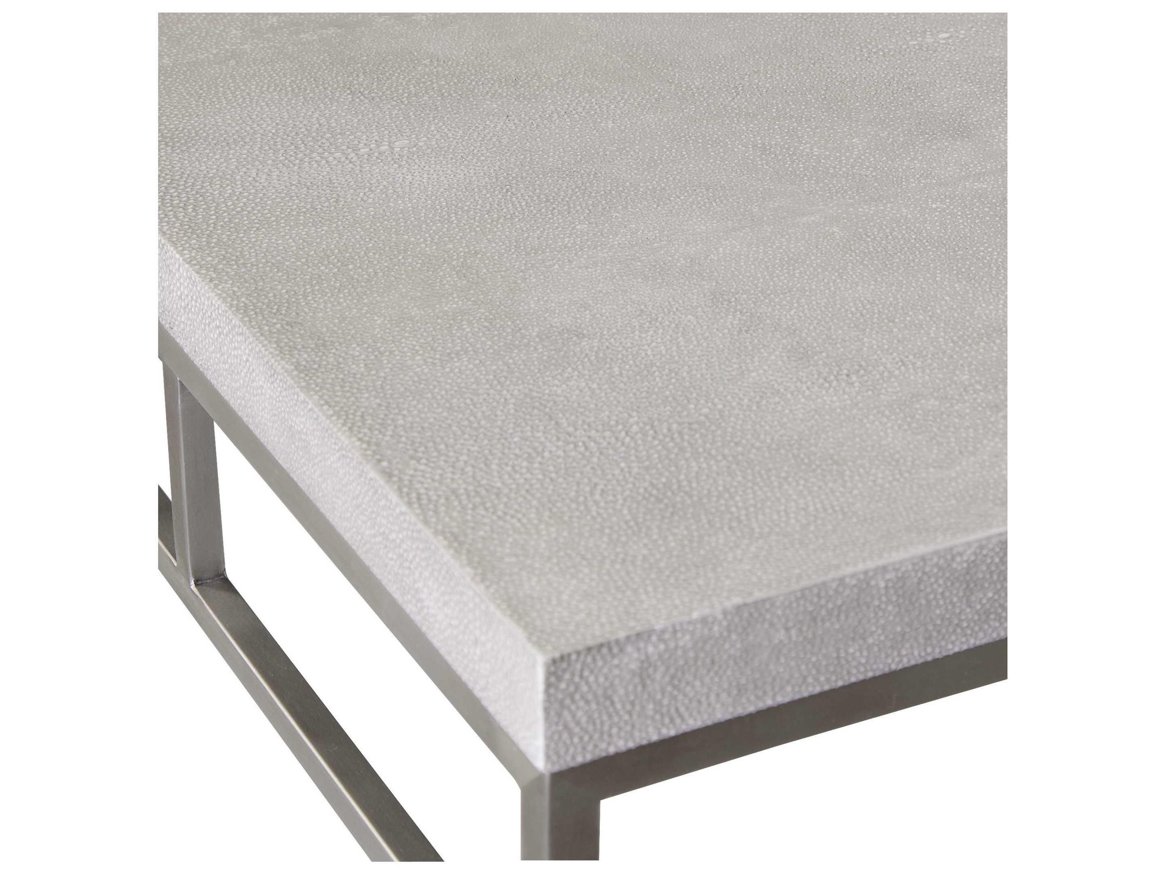 Uttermost Clea Rectangular Faux Leather Natural Light Gray Console Table