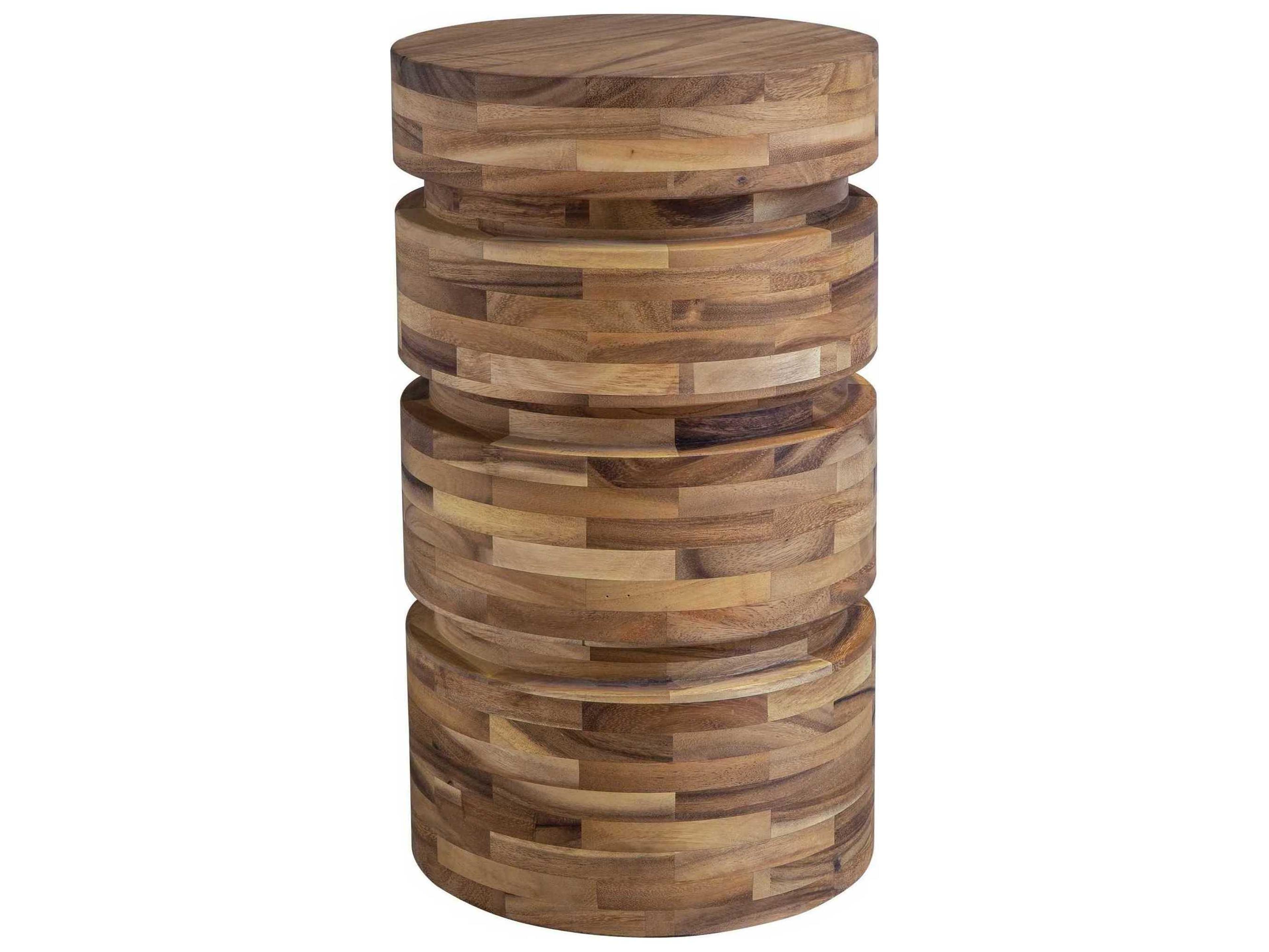 Uttermost Boone Round Wood Natural End Table