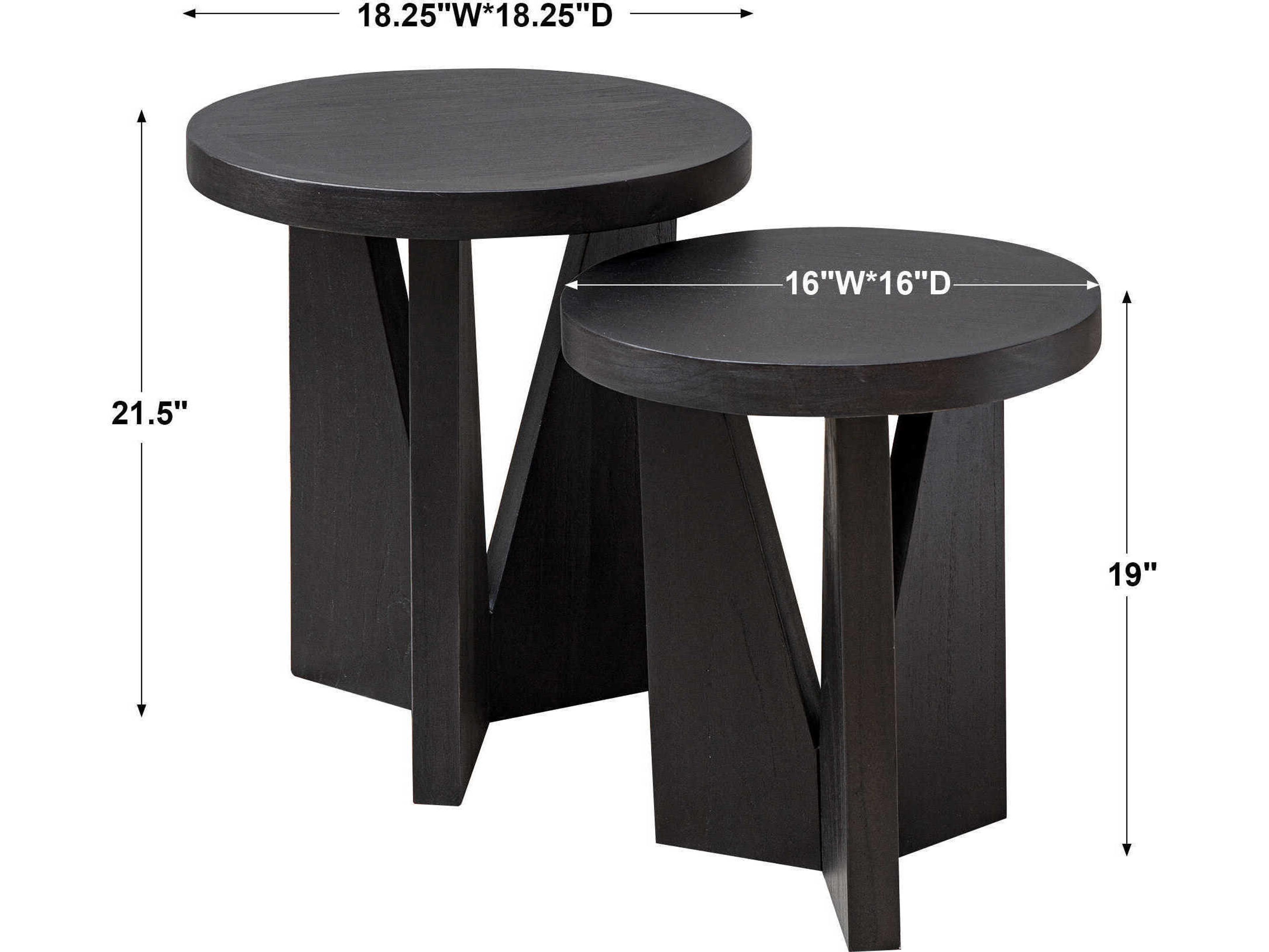 Nadette Modern Nesting Tables Set of 2 in Dark Espresso