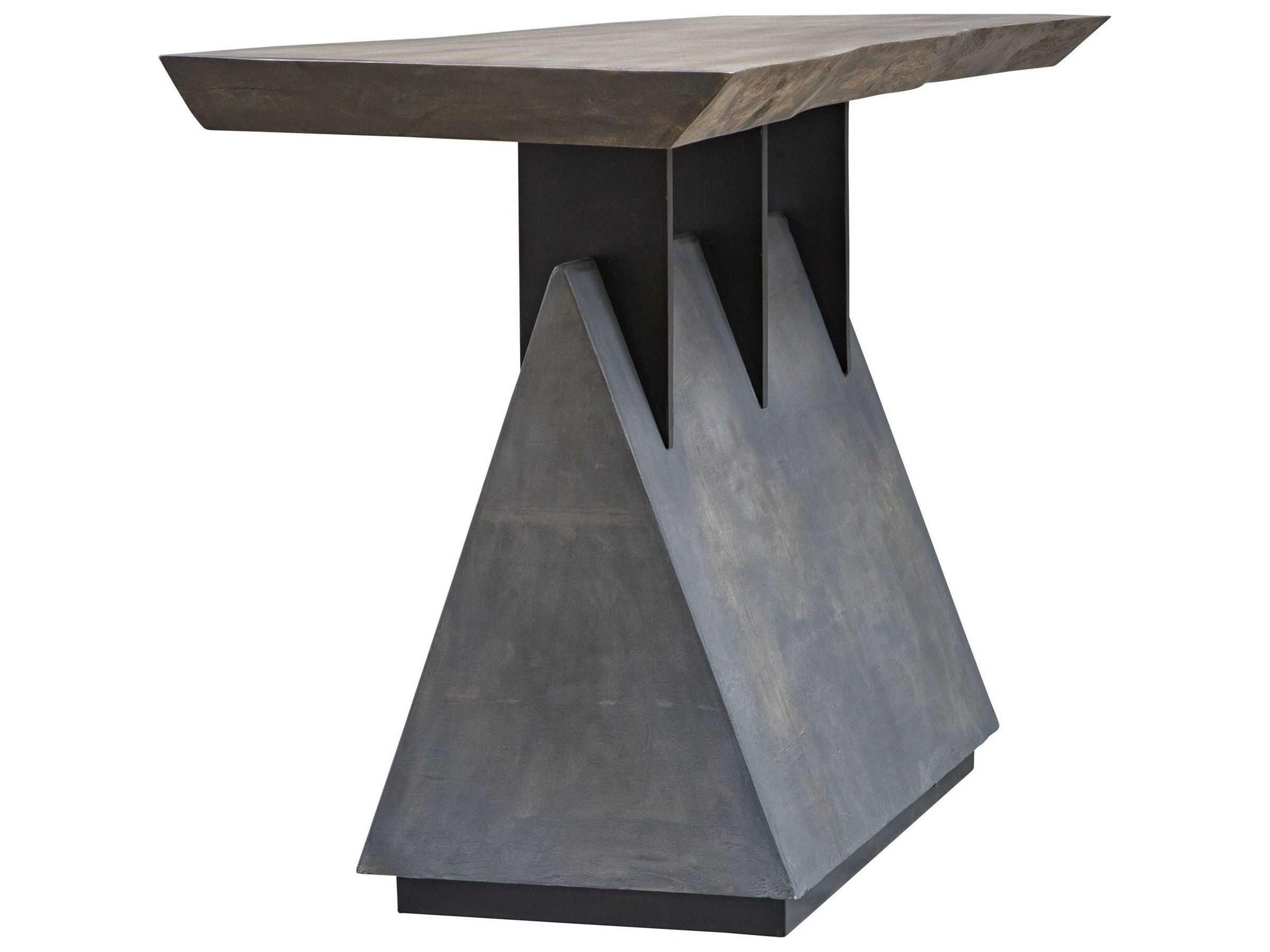 Uttermost Vessel Industrial Rectangular Wood Gunmetal Console Table