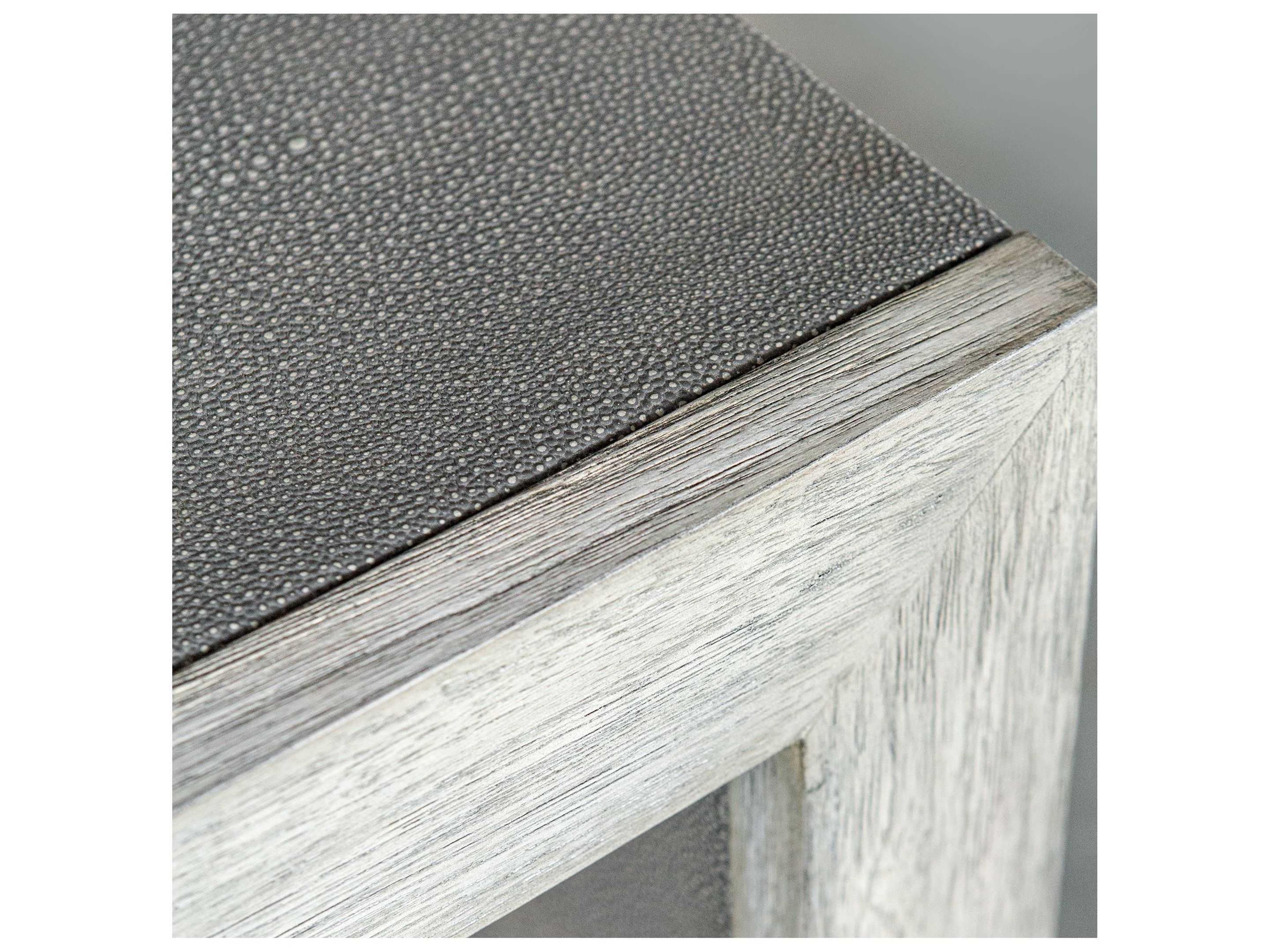 Uttermost Aerina Rectangular Faux Leather Light Gray Console Table