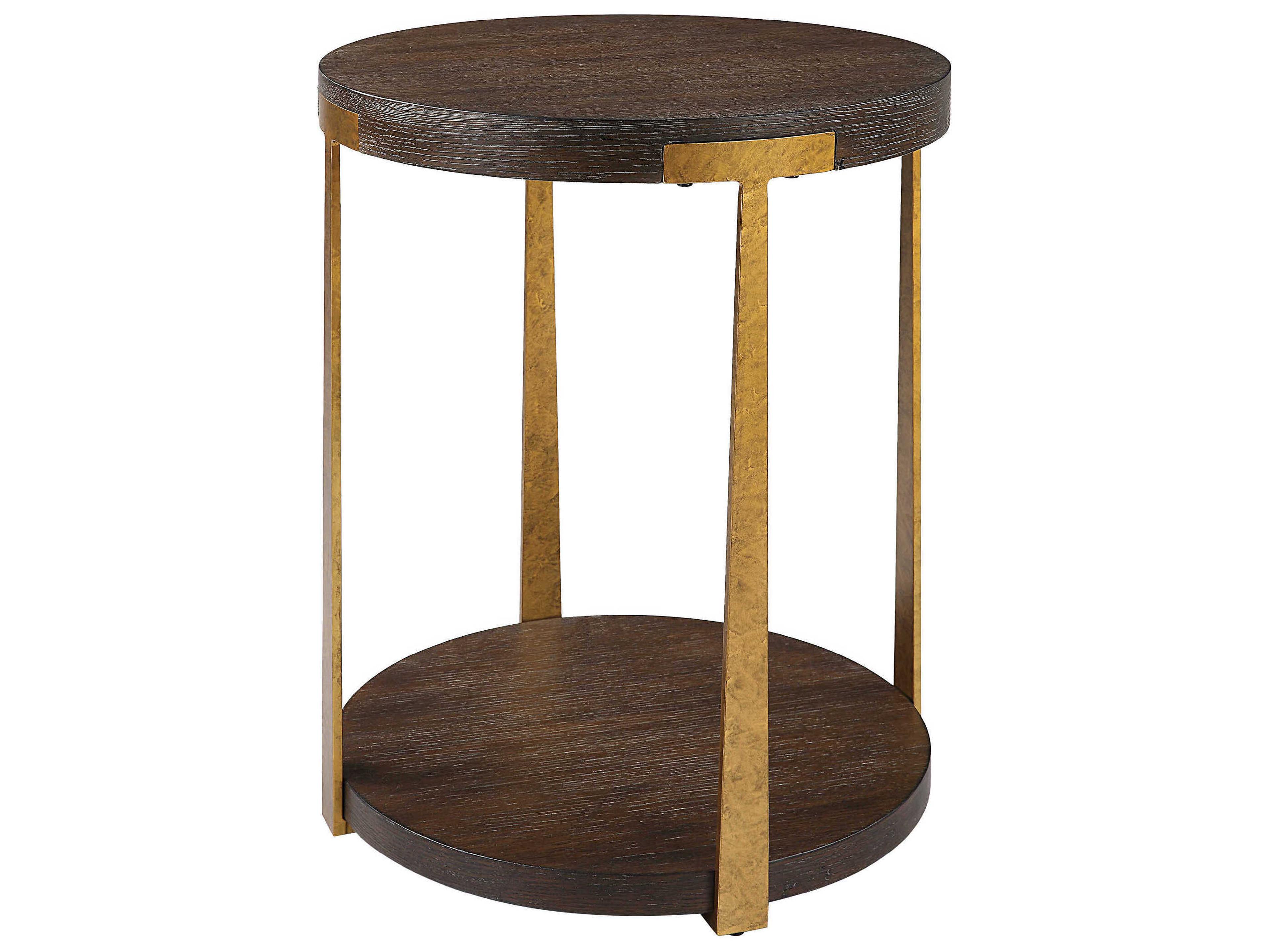 Palisade Round Wood Rich Coffee End Table