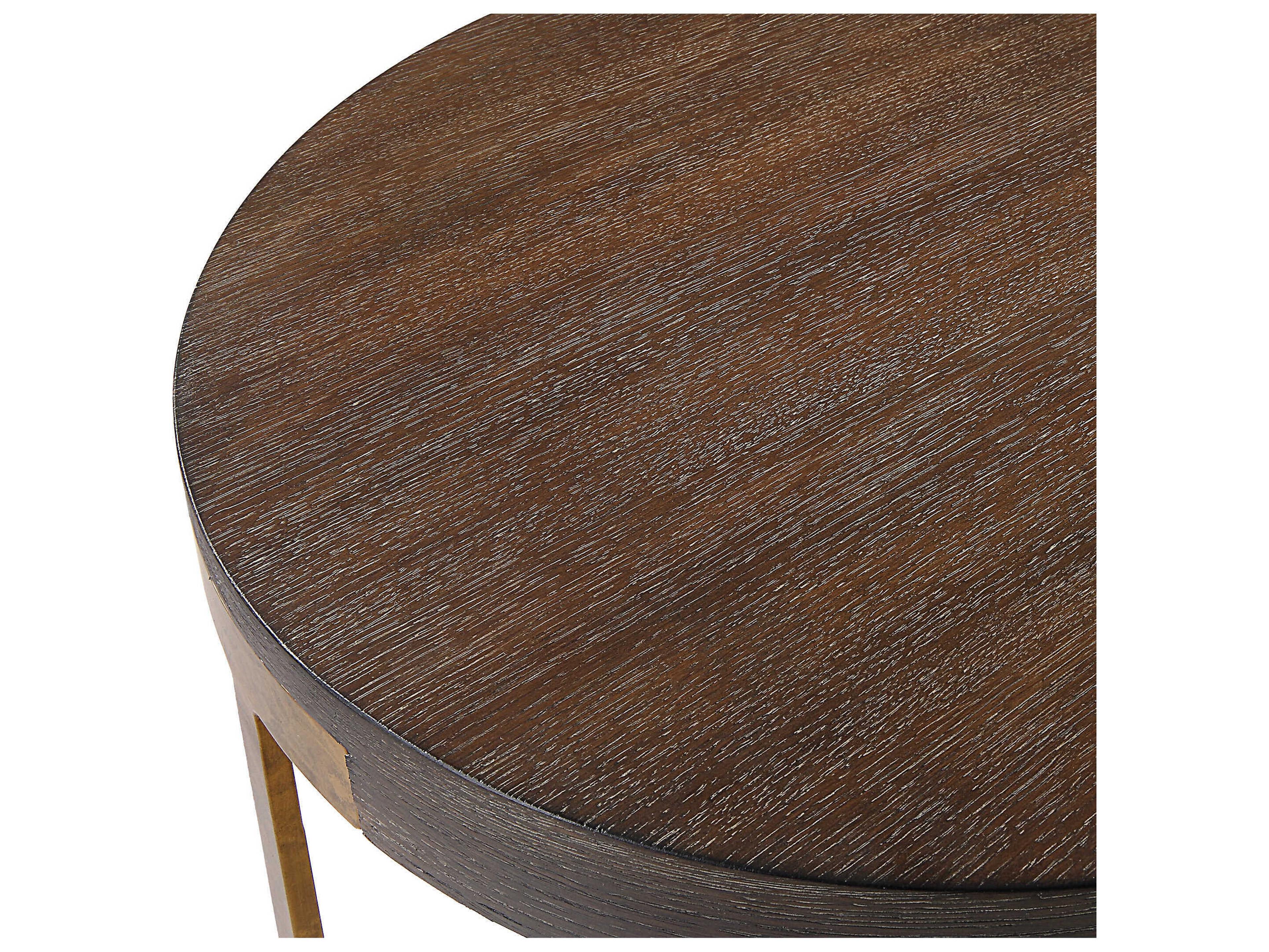 Uttermost Palisade Round Wood Rich Coffee End Table