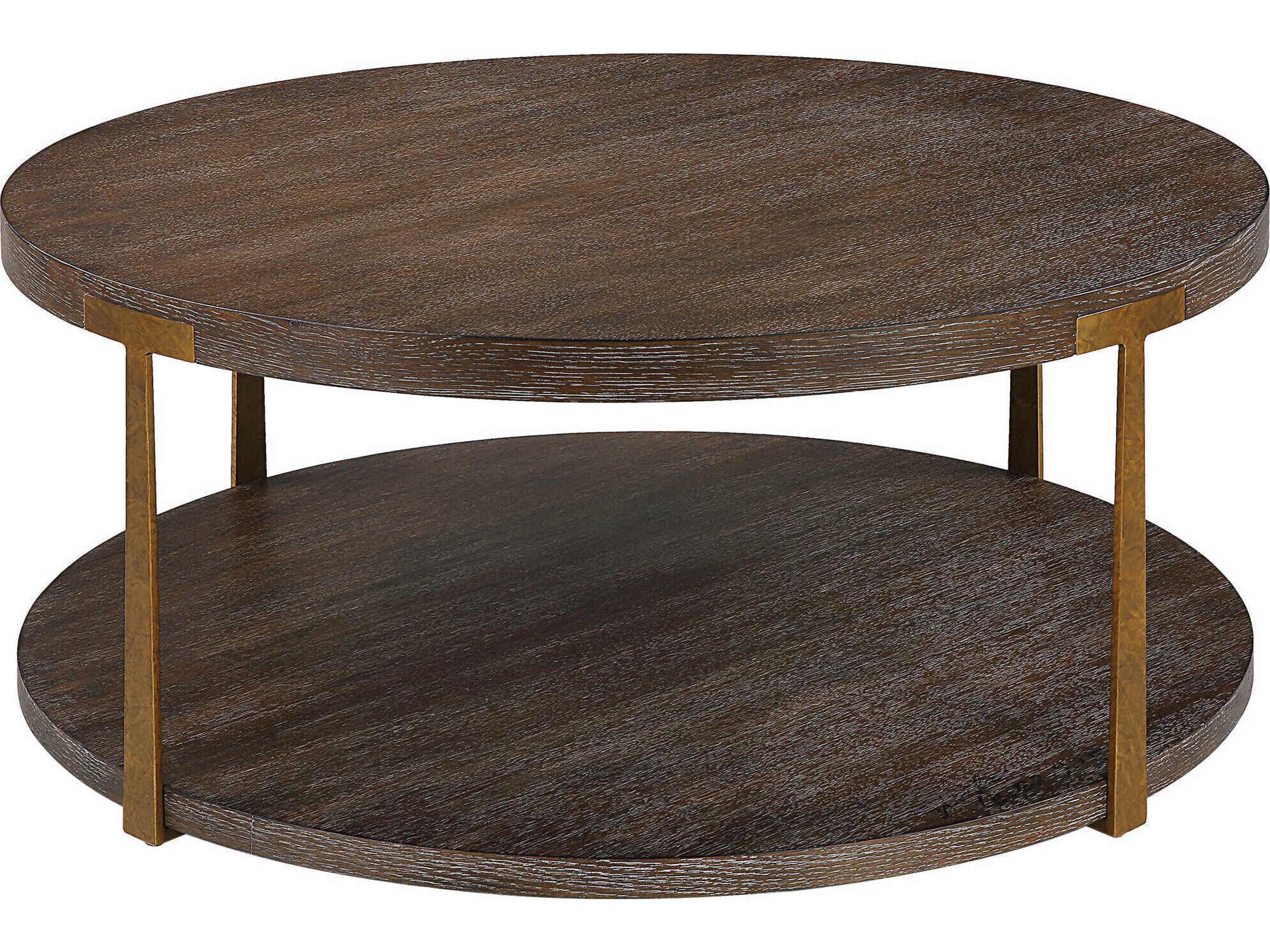 Uttermost Palisade Round Wood Rich Coffee Table