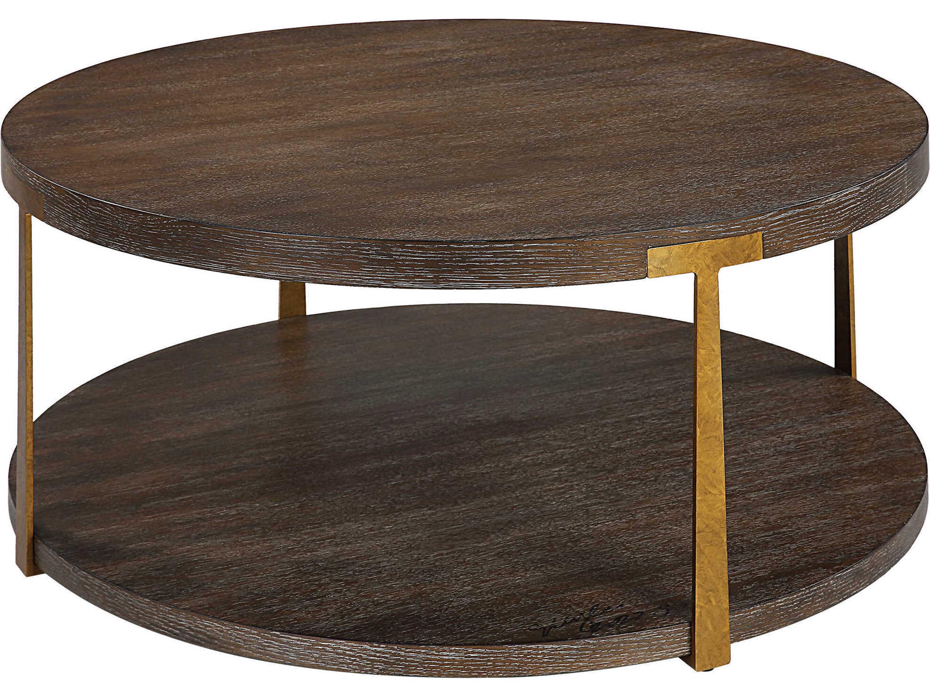 Uttermost Palisade Round Wood Rich Coffee Table