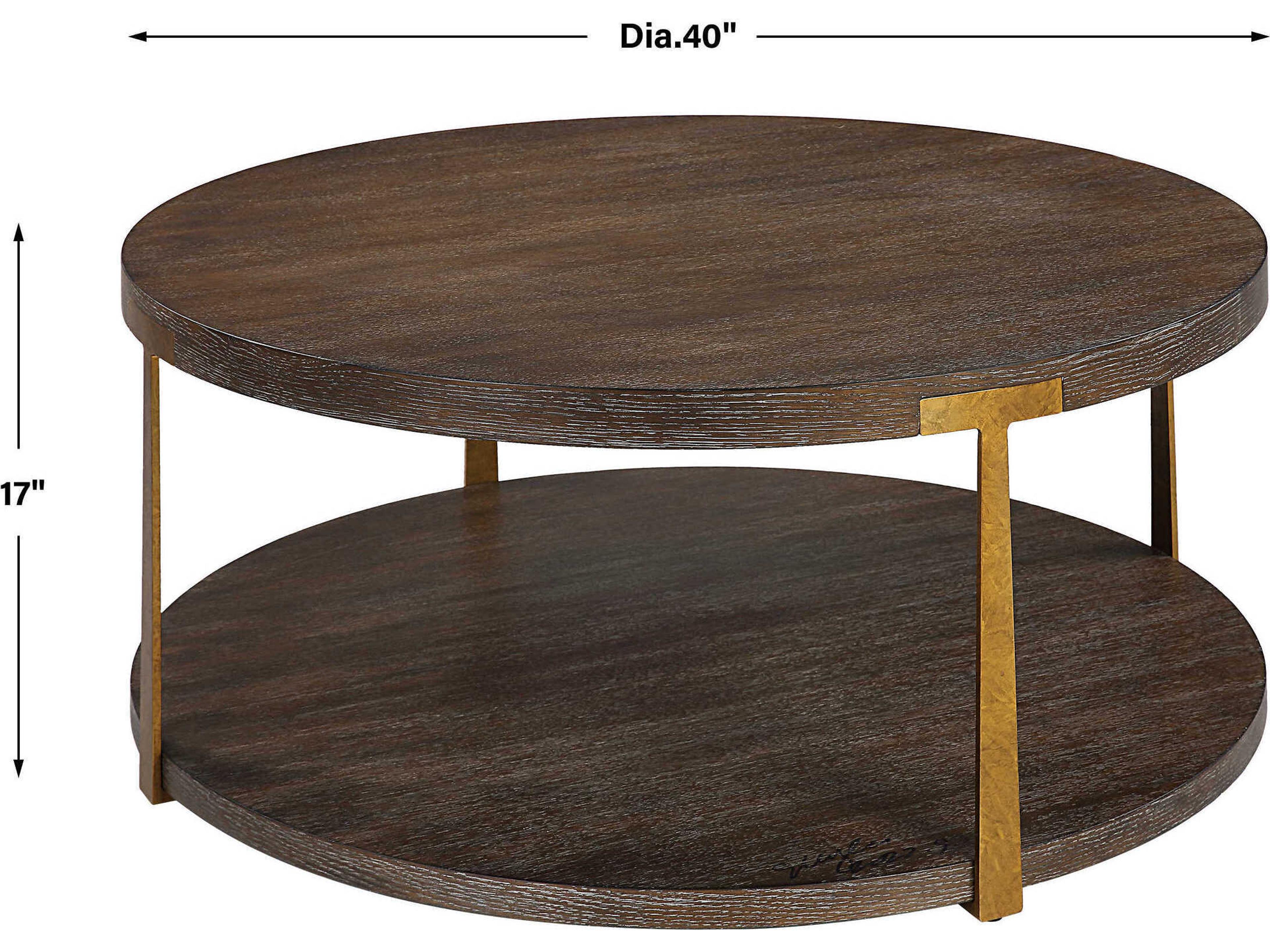 Uttermost Palisade Round Wood Rich Coffee Table