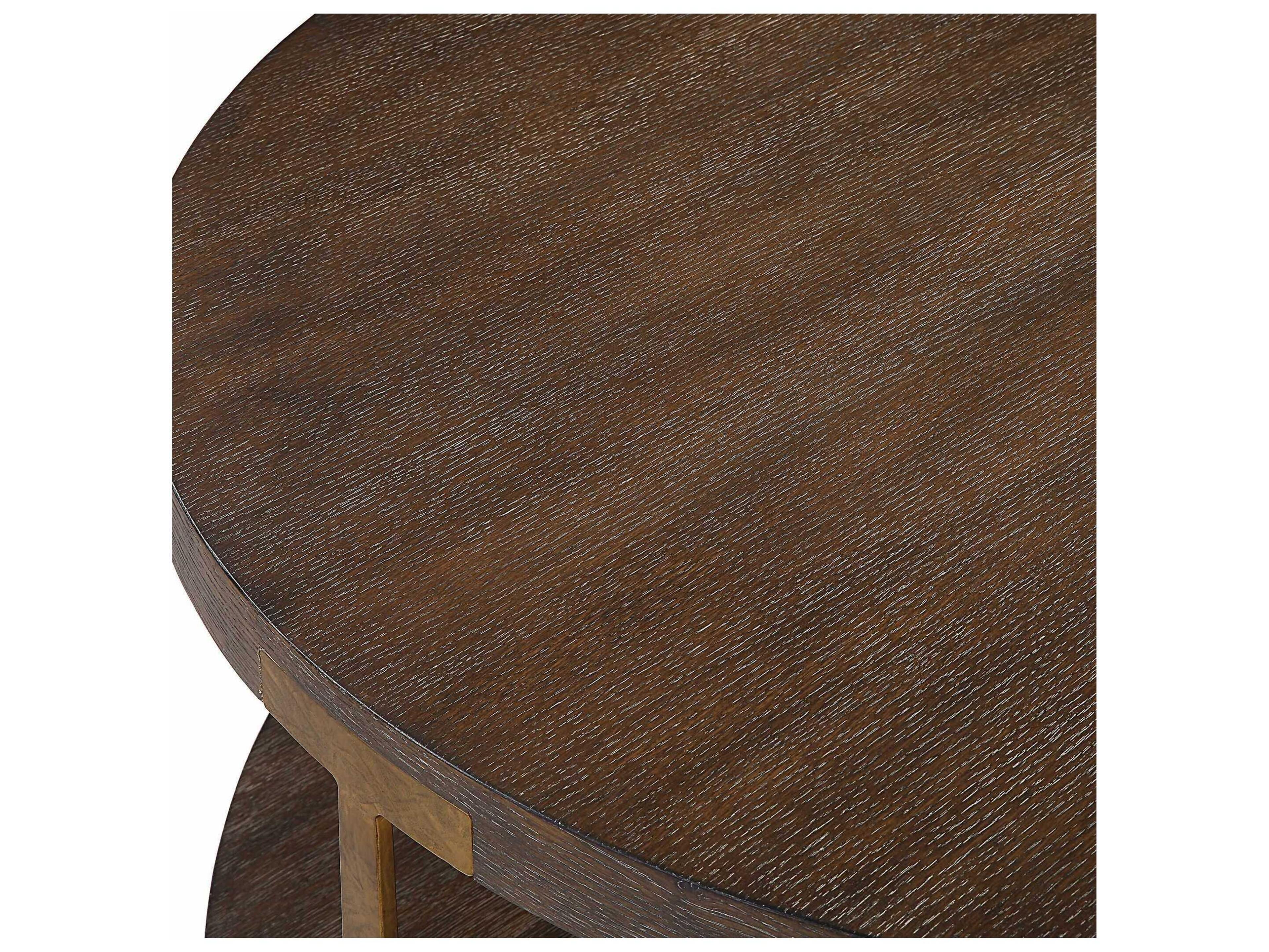 Uttermost Palisade Round Wood Rich Coffee Table