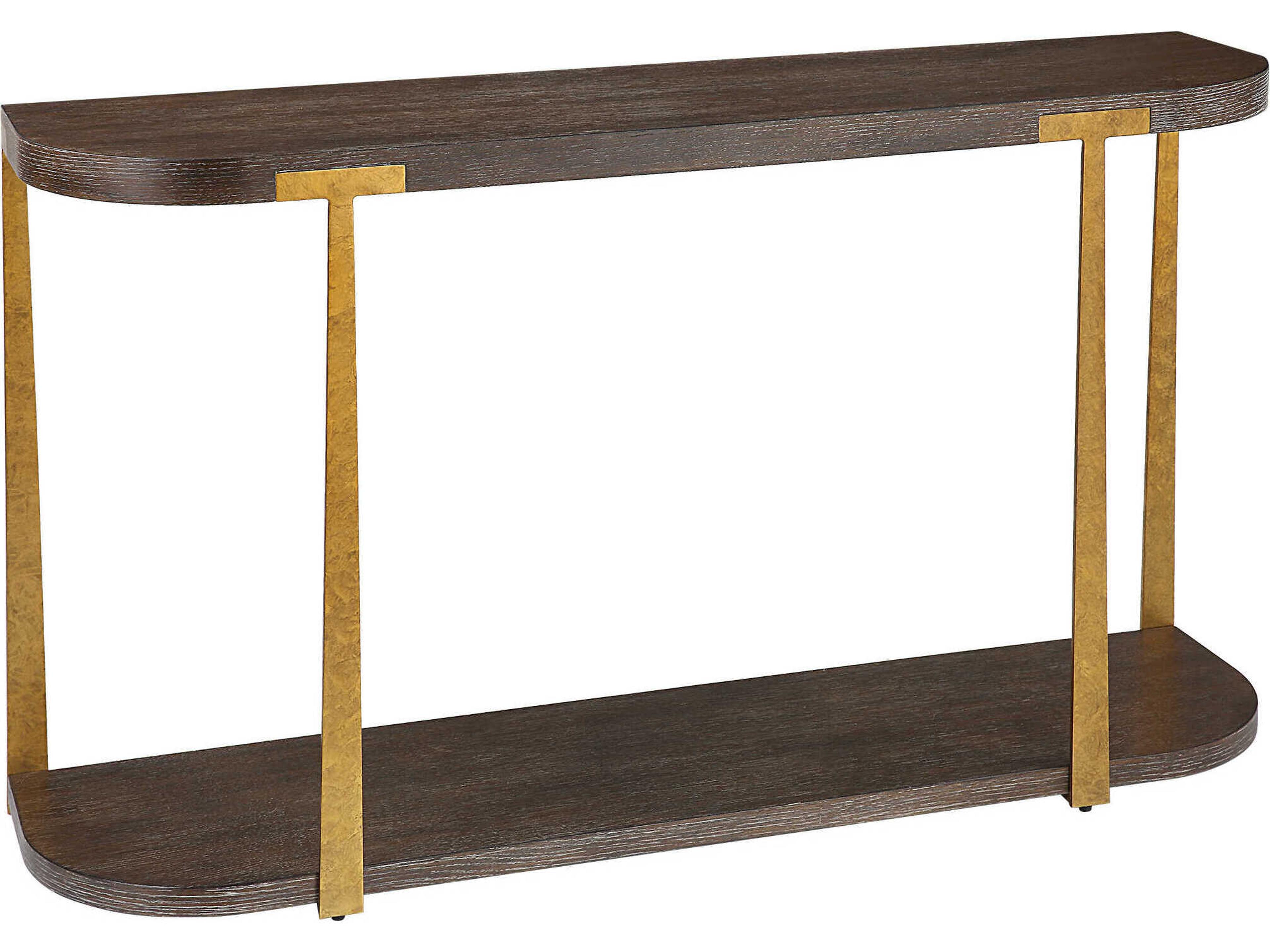 Uttermost Palisade Wood Demilune Rich Coffee Console Table
