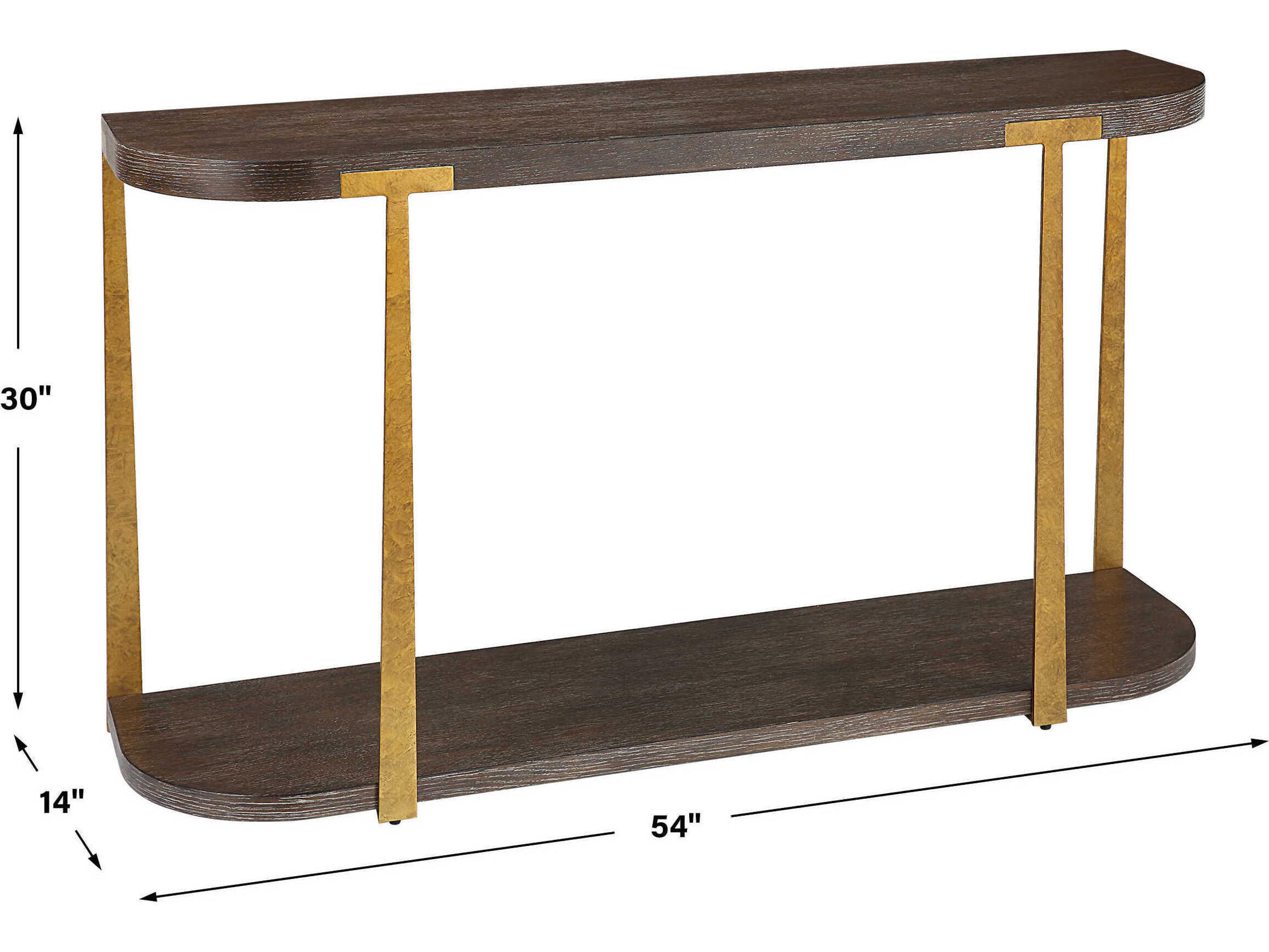 Uttermost Palisade Wood Demilune Rich Coffee Console Table