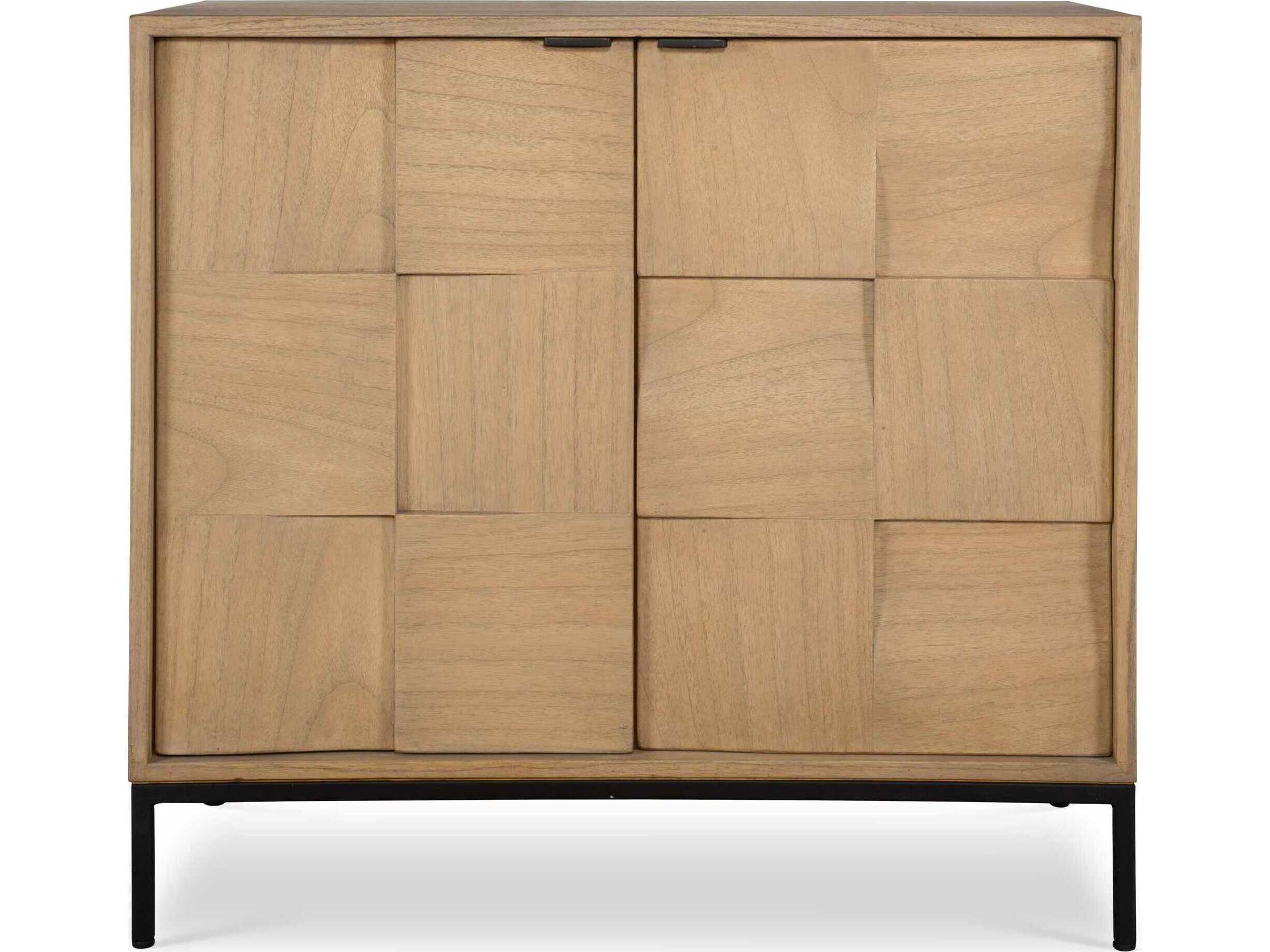 Lorenzo Natural Matte Black Mindi Wood Accent Chest