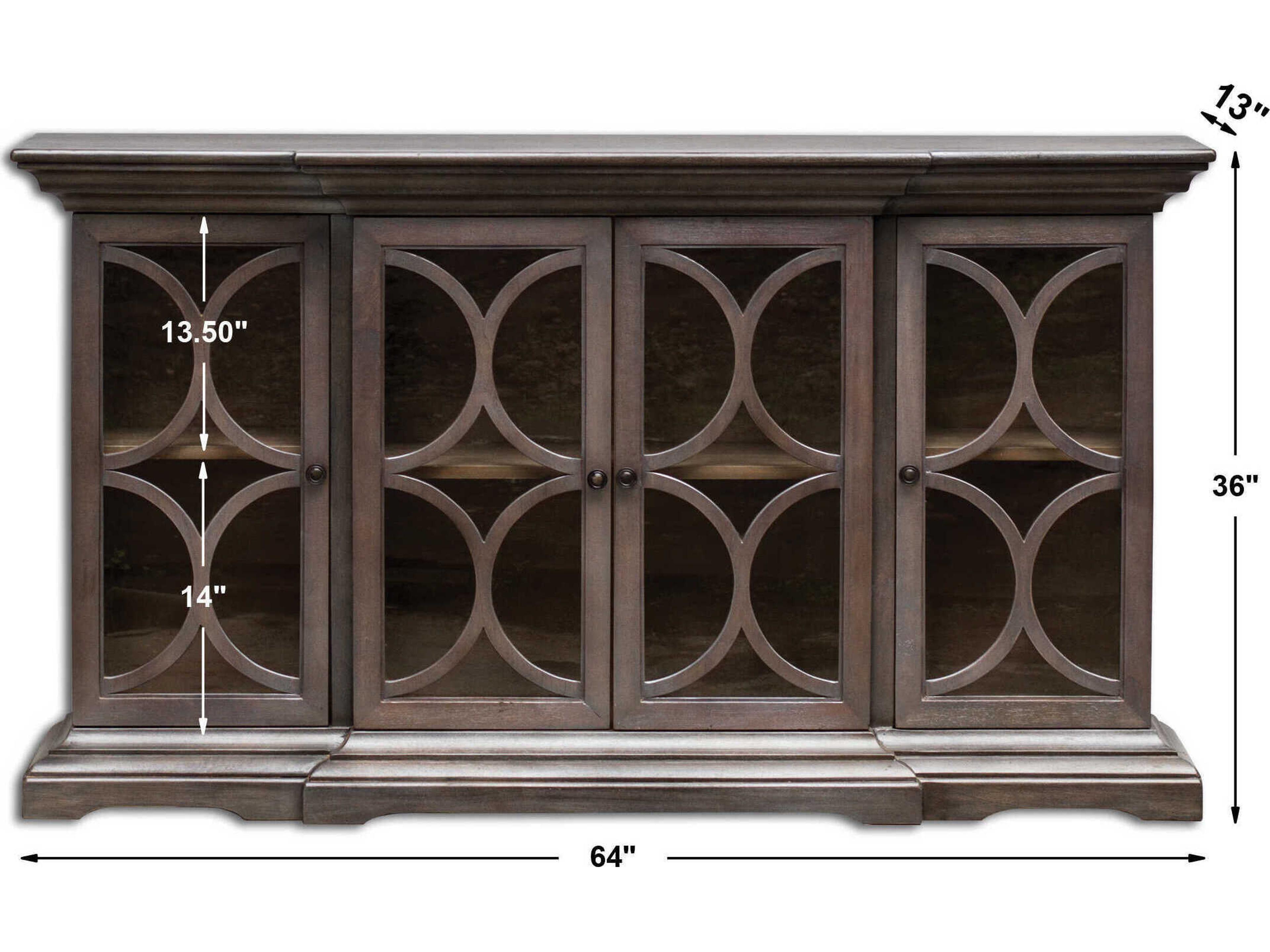 Uttermost Belino 64" Mango Wood Silver Walnut Sideboard