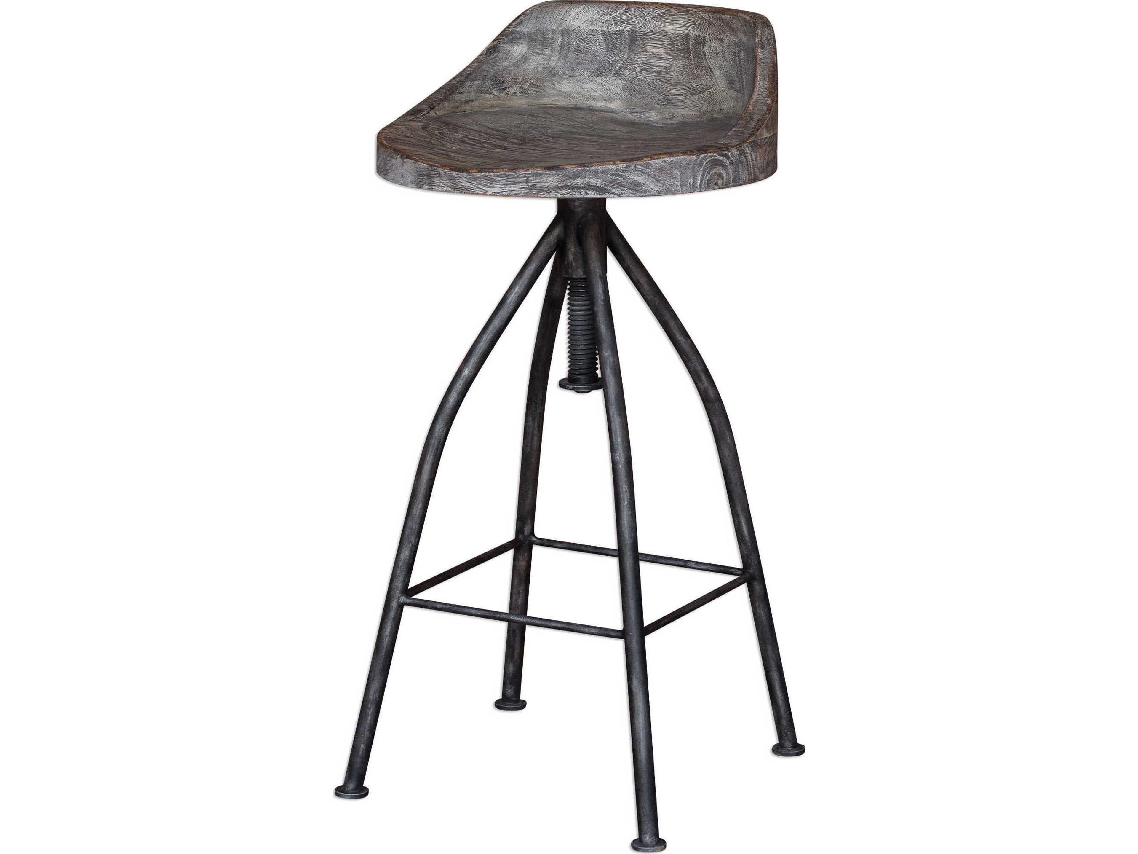 Uttermost Kairu Gray Glazed Driftwood Bar Stool