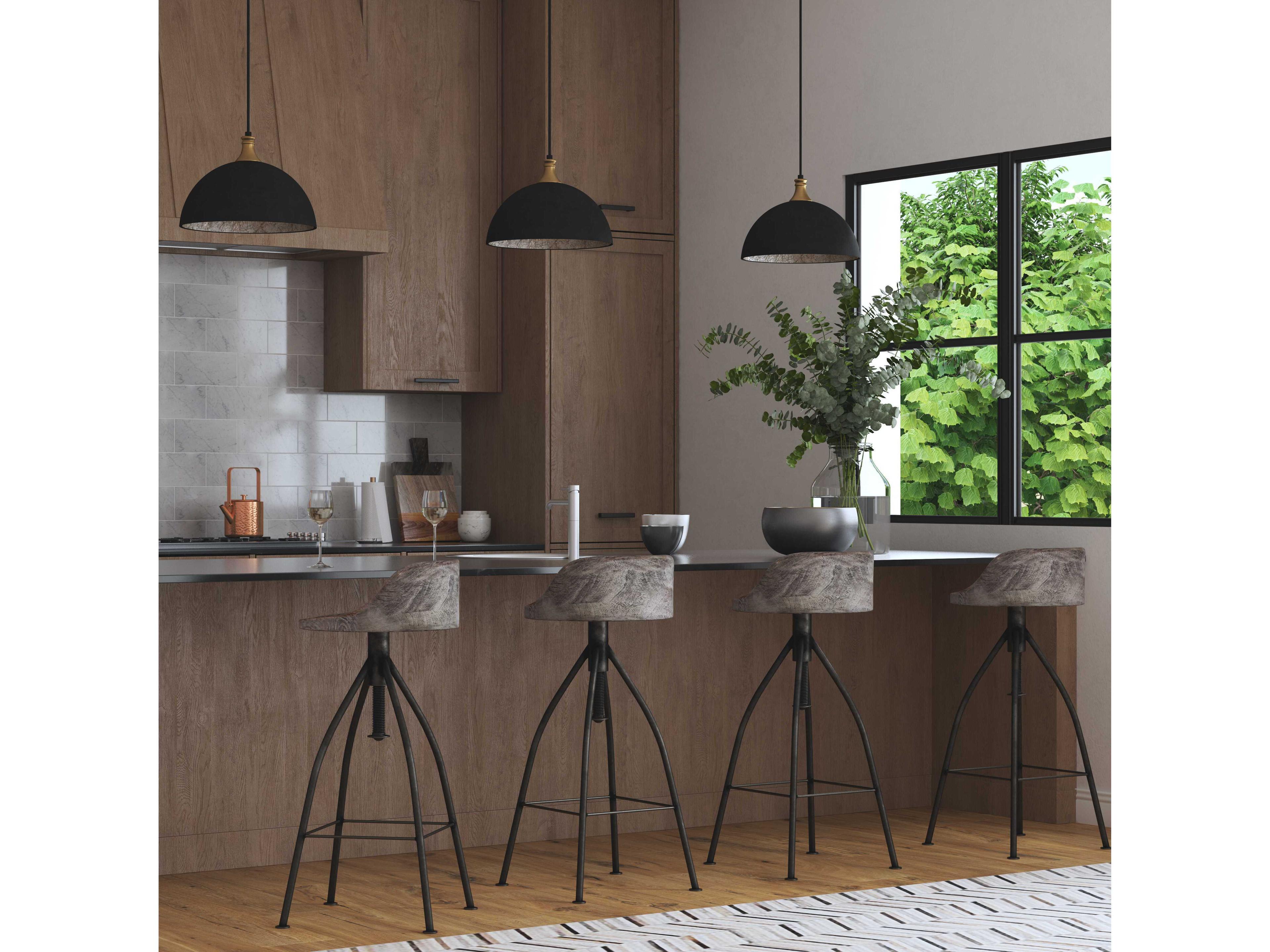 Uttermost Kairu Gray Glazed Driftwood Bar Stool