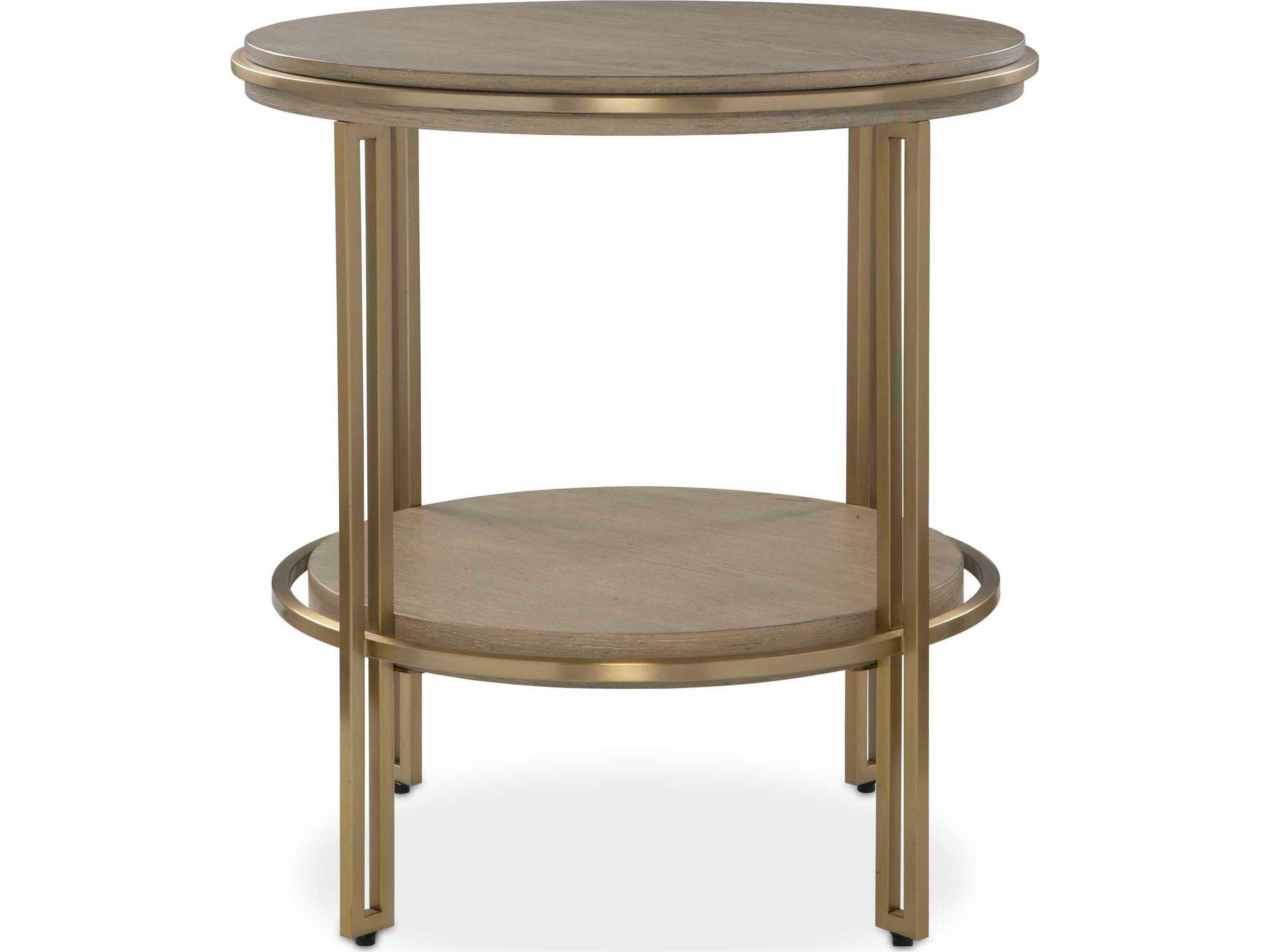Elise Round Wood Light Oak End Table