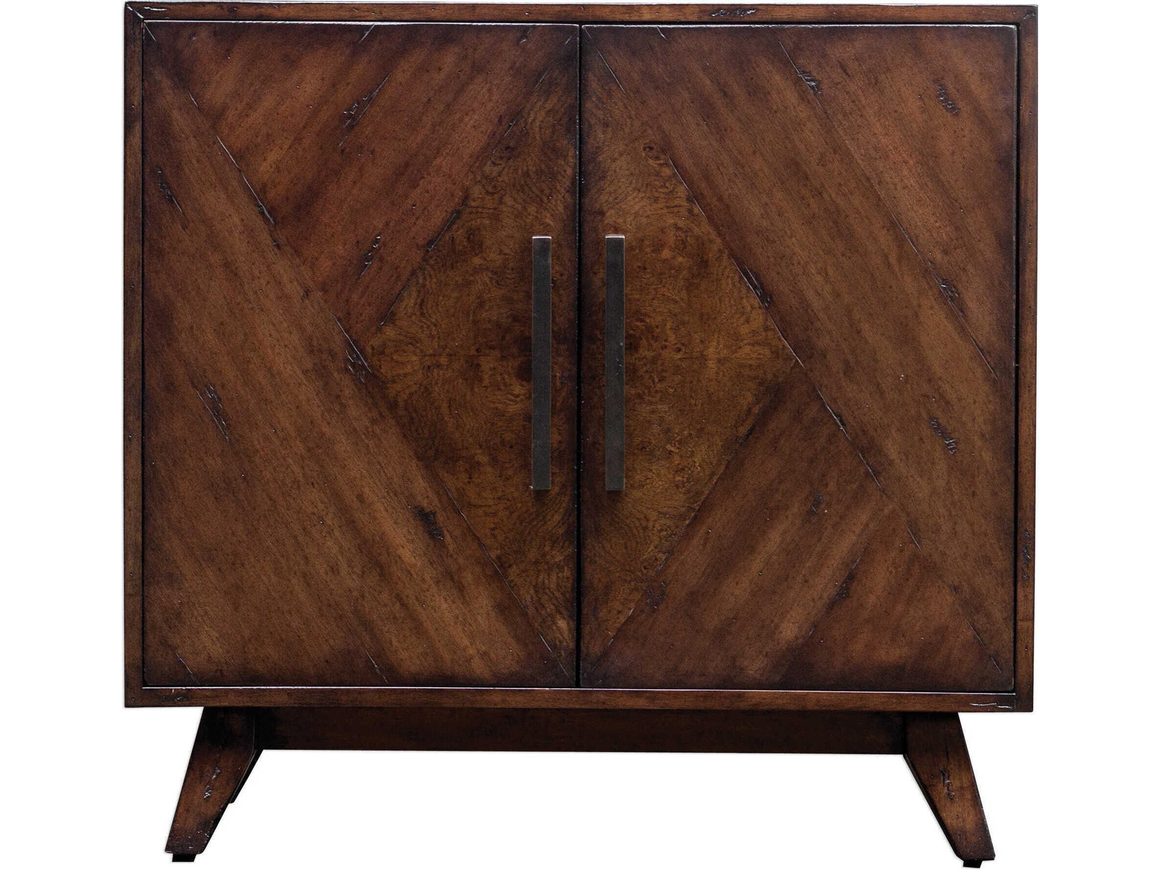 Liri Deep Mahogany Stain Brown Ash Wood Accent Chest