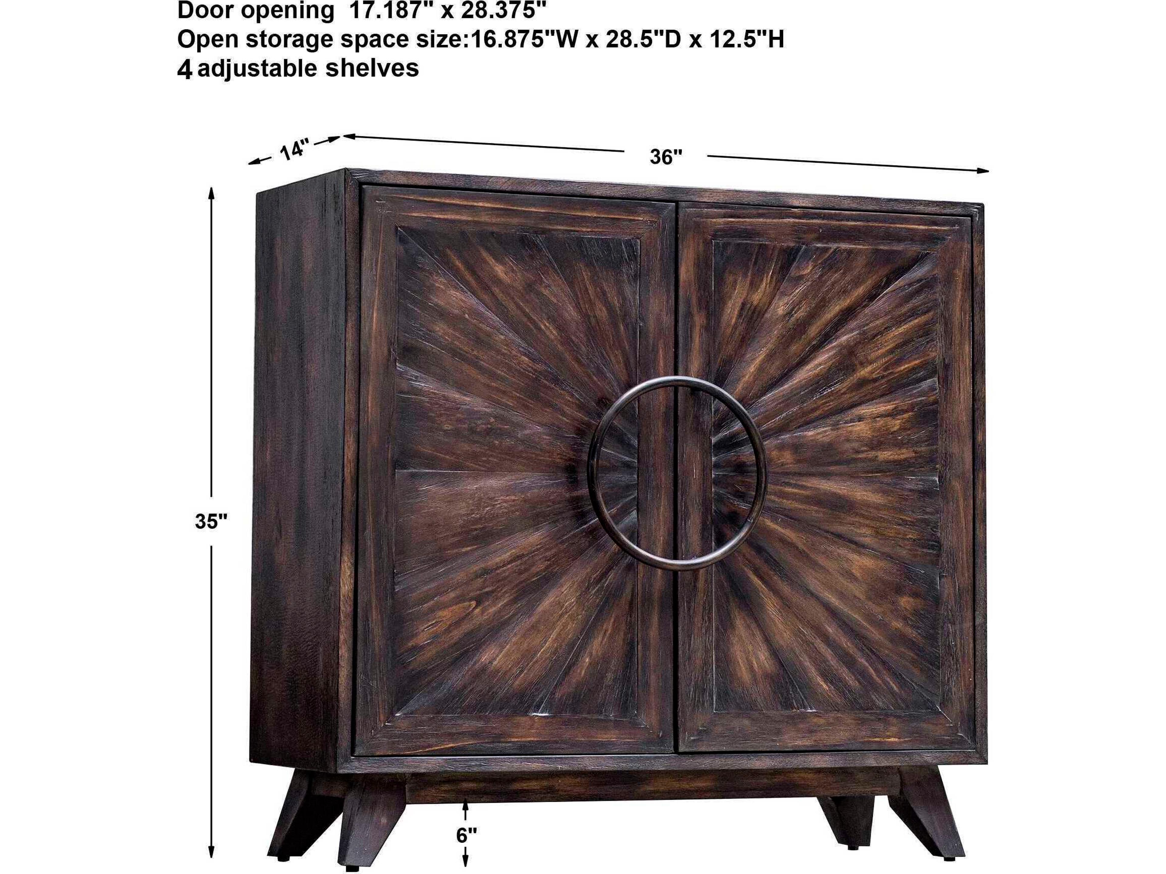 Uttermost Kohana Worn Black Brown Mango Wood Accent Chest