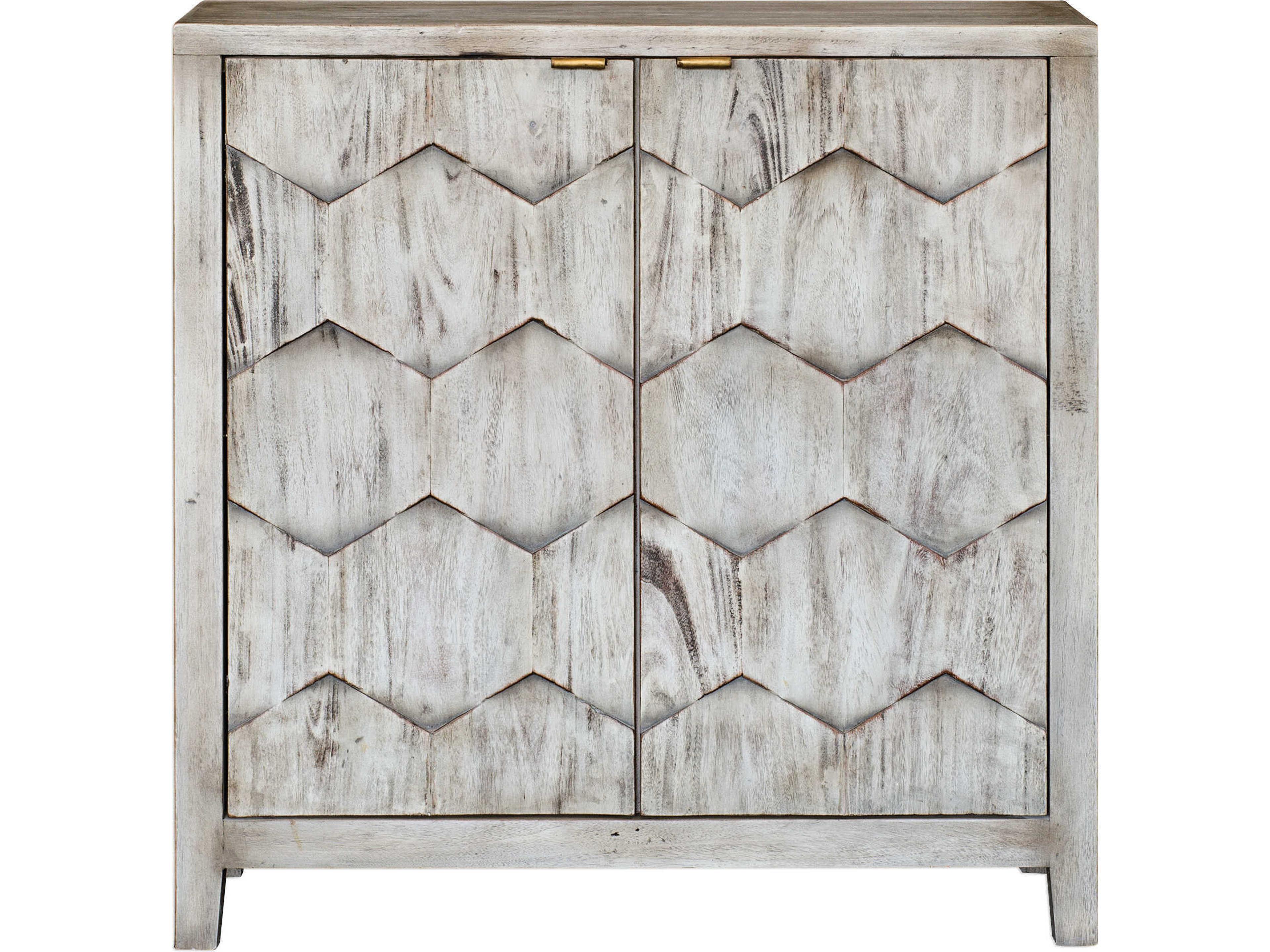 Catori Smoked Ivory White Mahogany Wood Accent Chest