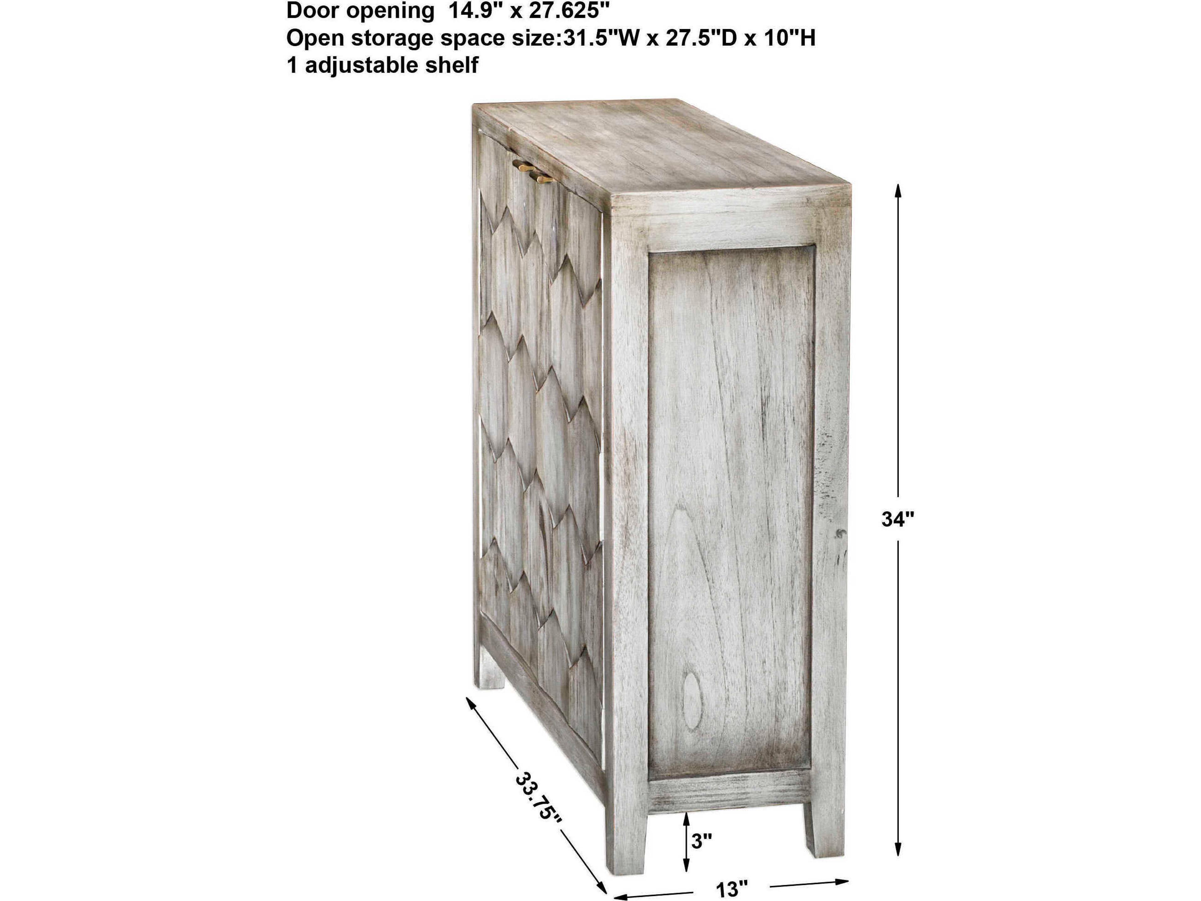 Uttermost Catori Smoked Ivory White Mahogany Wood Accent Chest