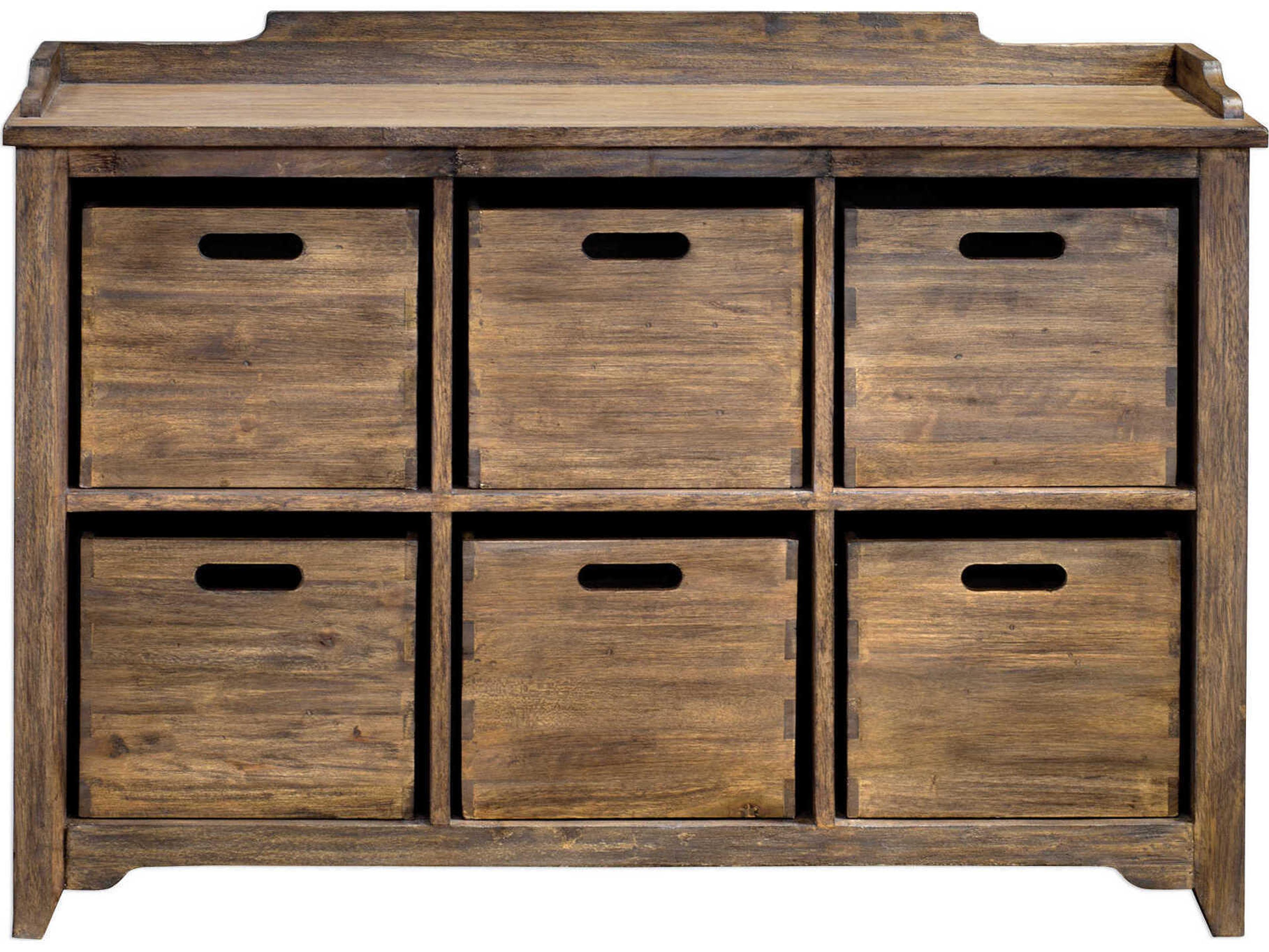 Uttermost Ardusin Gray Wash Brown Ply Wood Accent Chest